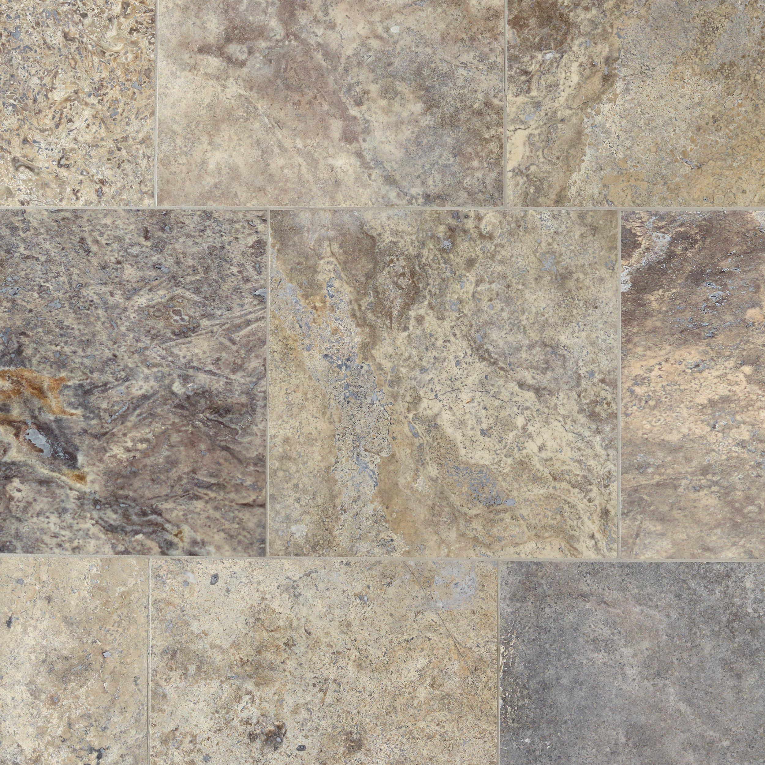 Silver Filled Honed Travertine Tile