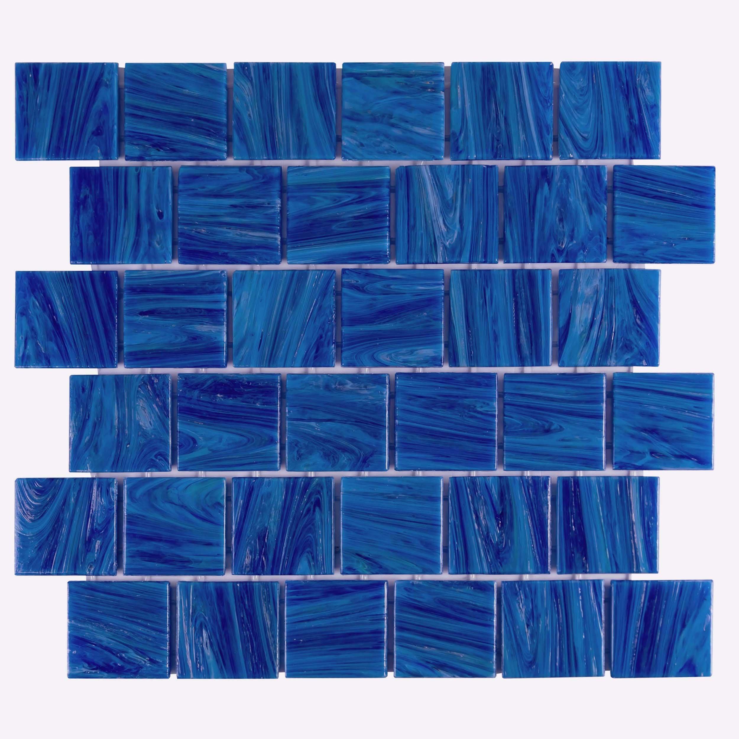 Bay Blue Hot Glass Square Mosaic