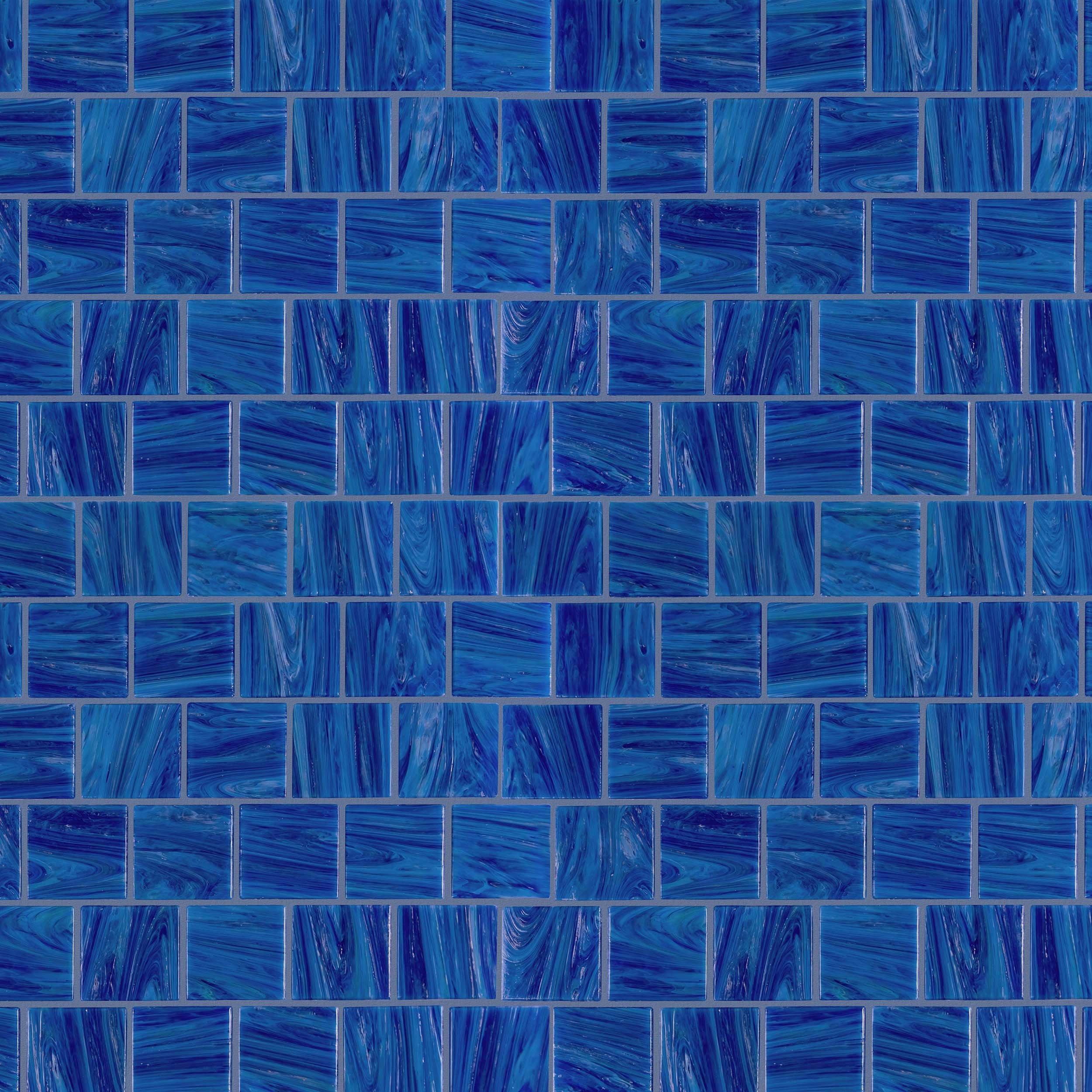 Bay Blue Hot Glass Square Mosaic