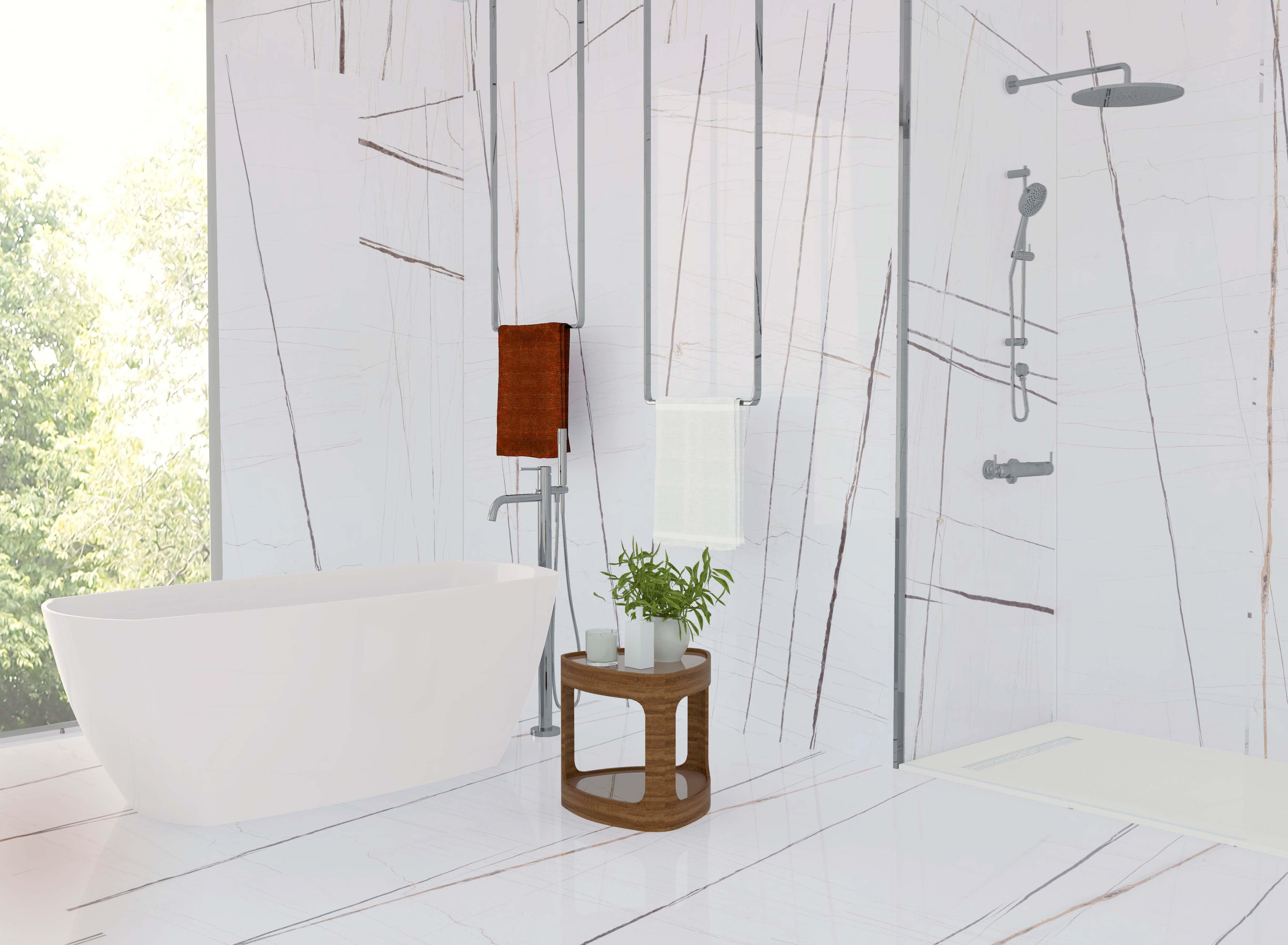 Sample - Titanium Blanco Polished Porcelain Slab