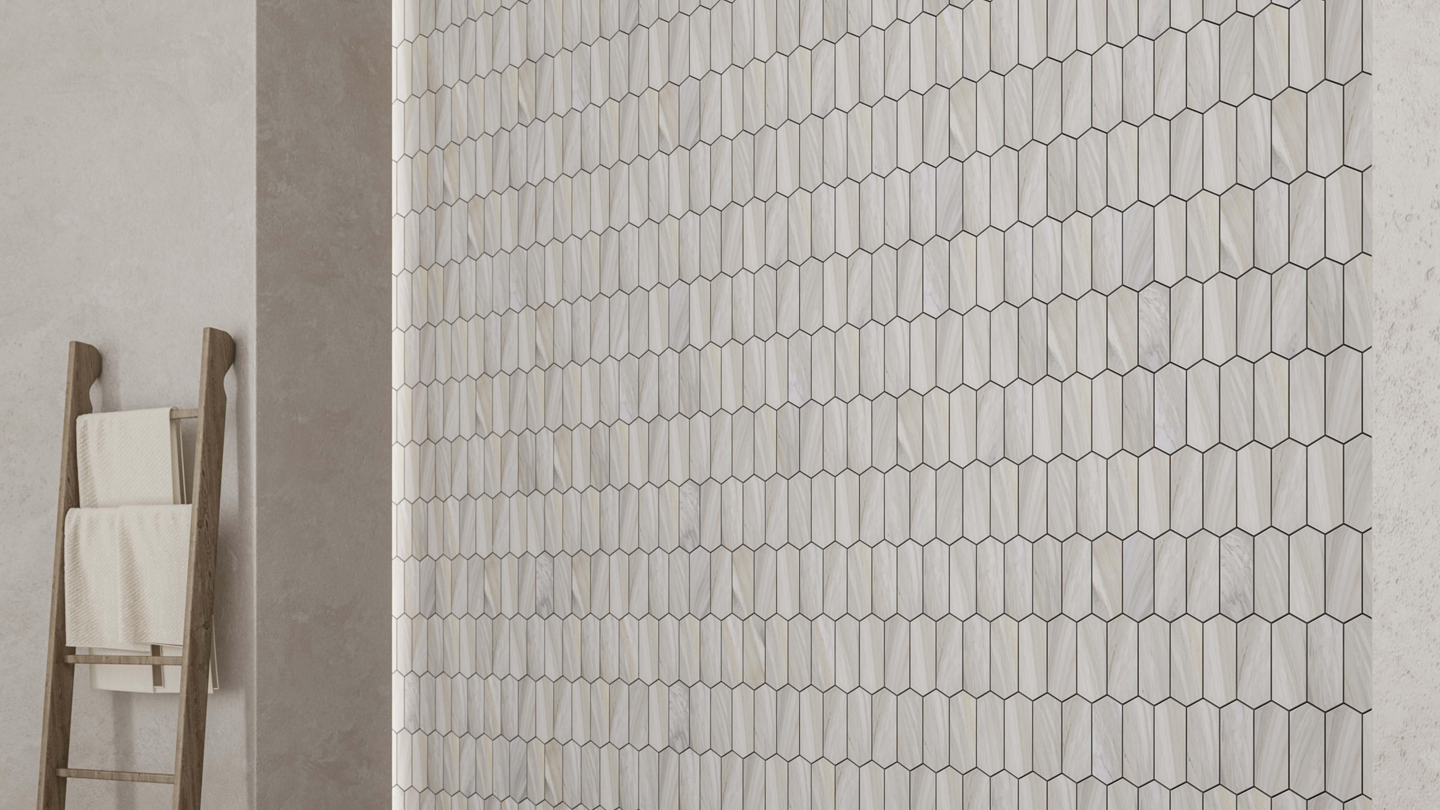 Sienna Picket Honed Marble Mosaic