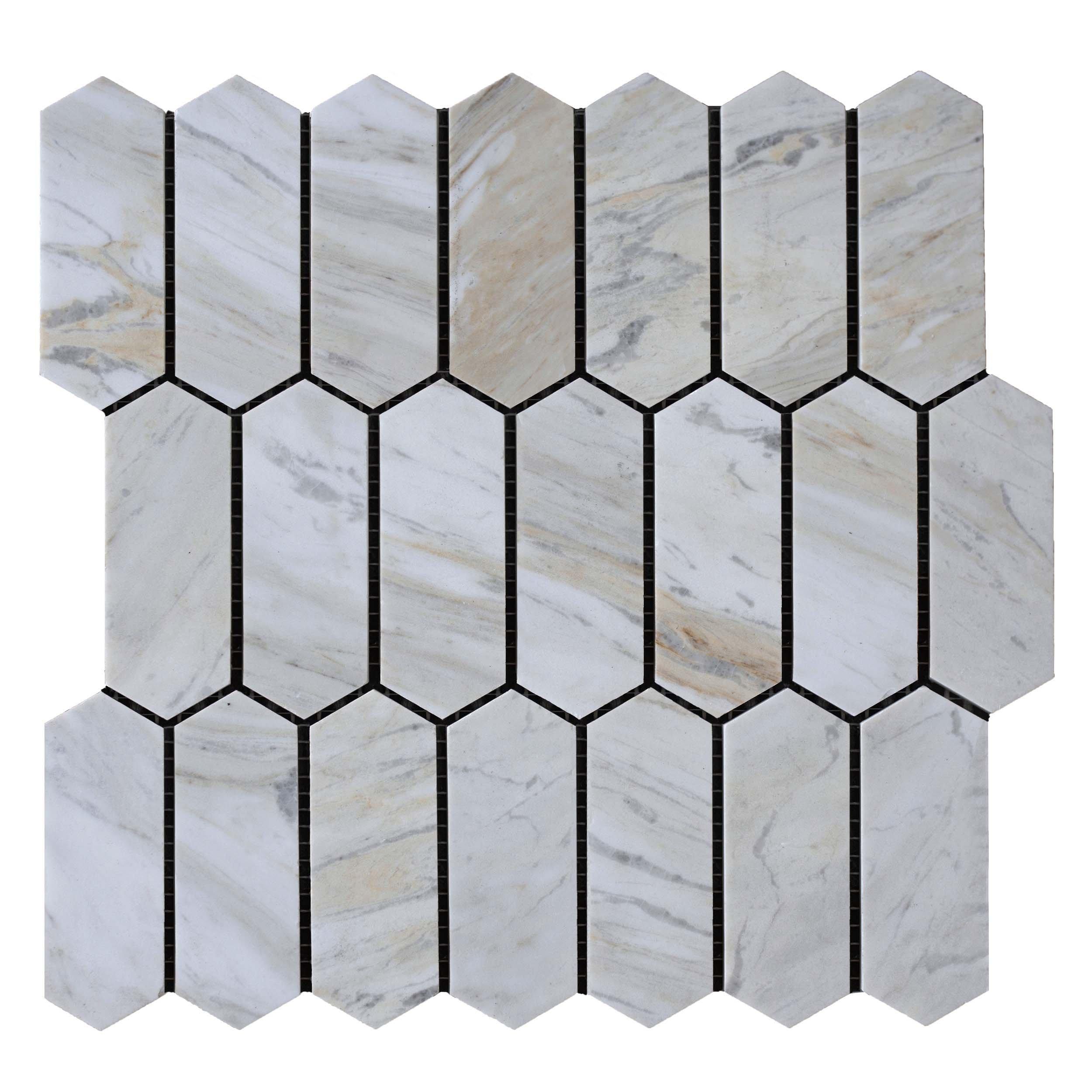 Sienna Picket Honed Marble Mosaic