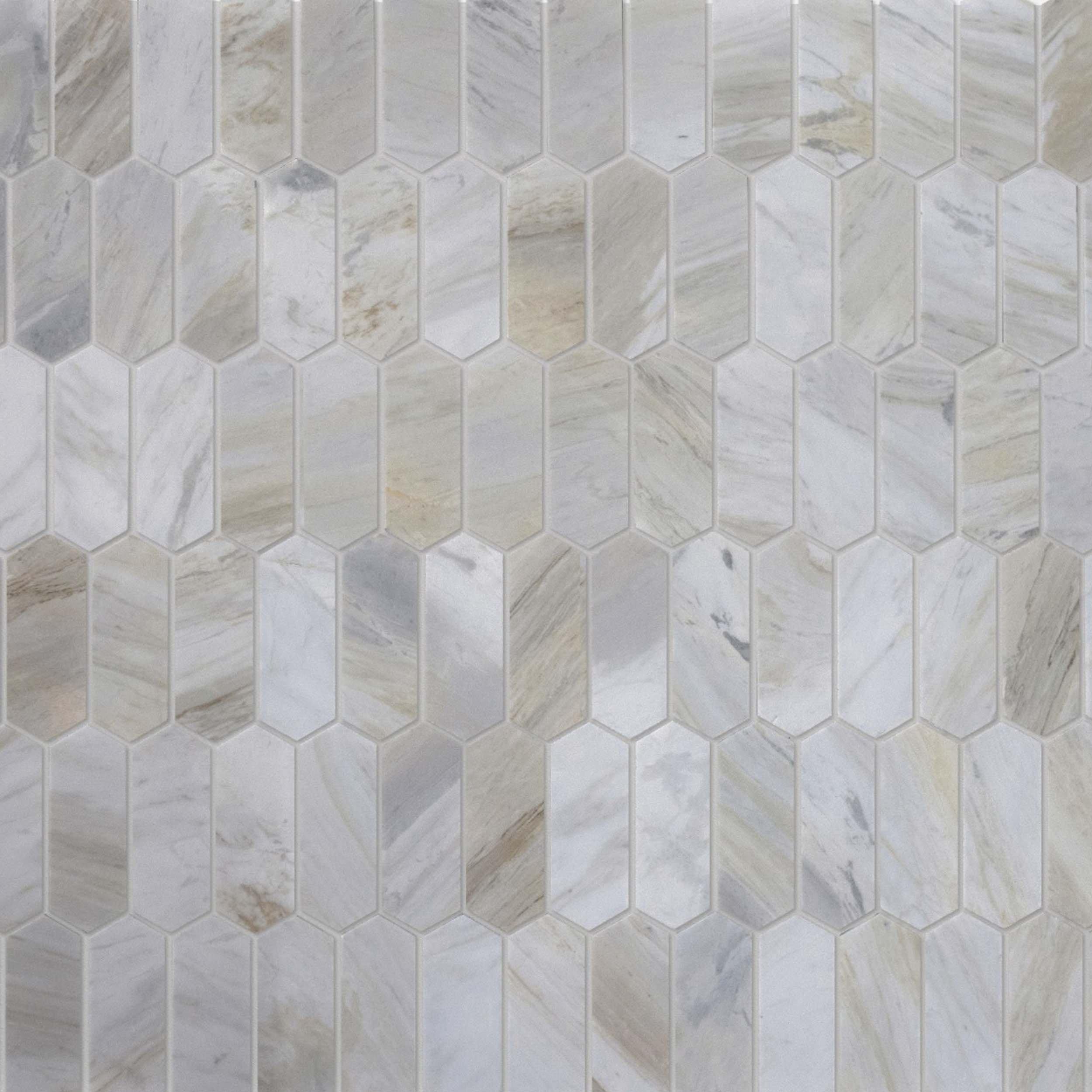 Sienna Picket Honed Marble Mosaic