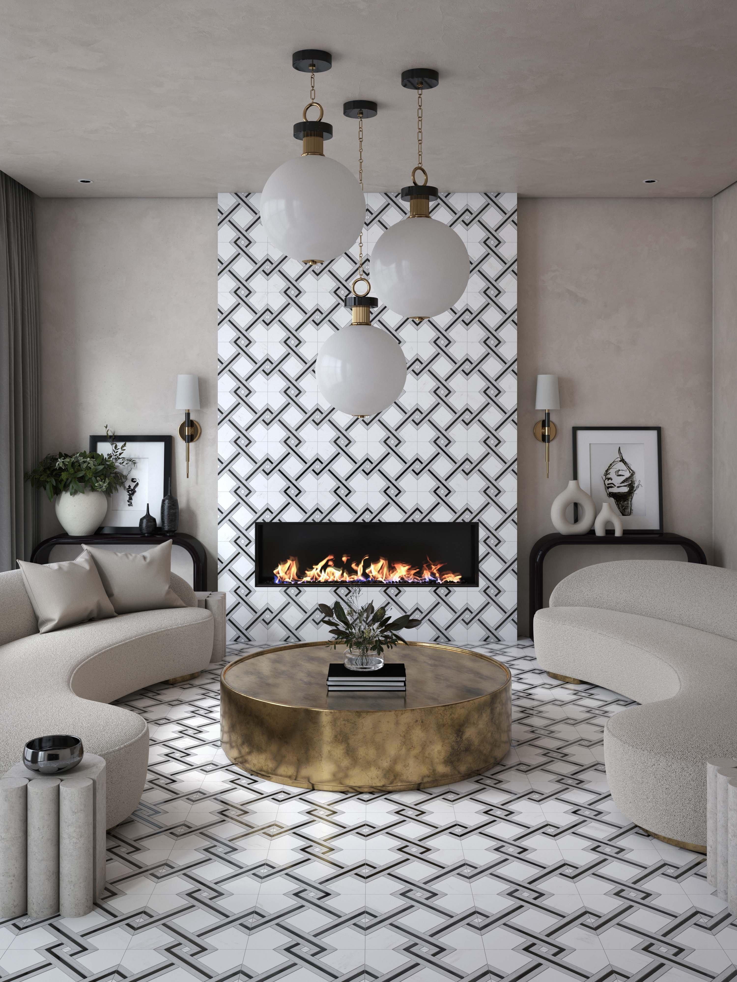 Nexes Dolomite Blended Polished Marble Mosaic