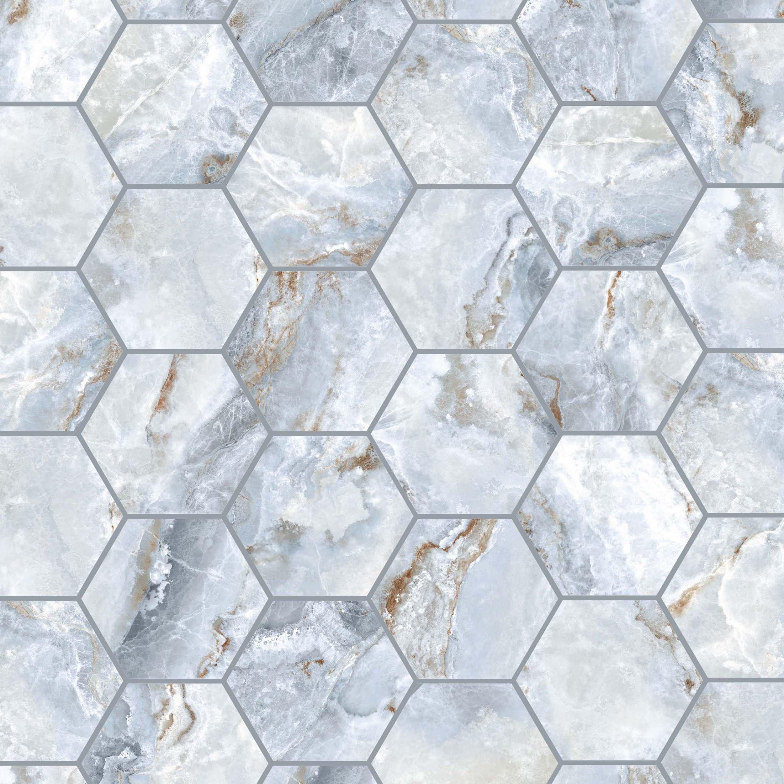 Oceana Azul Hexagon Matte Porcelain Mosaic