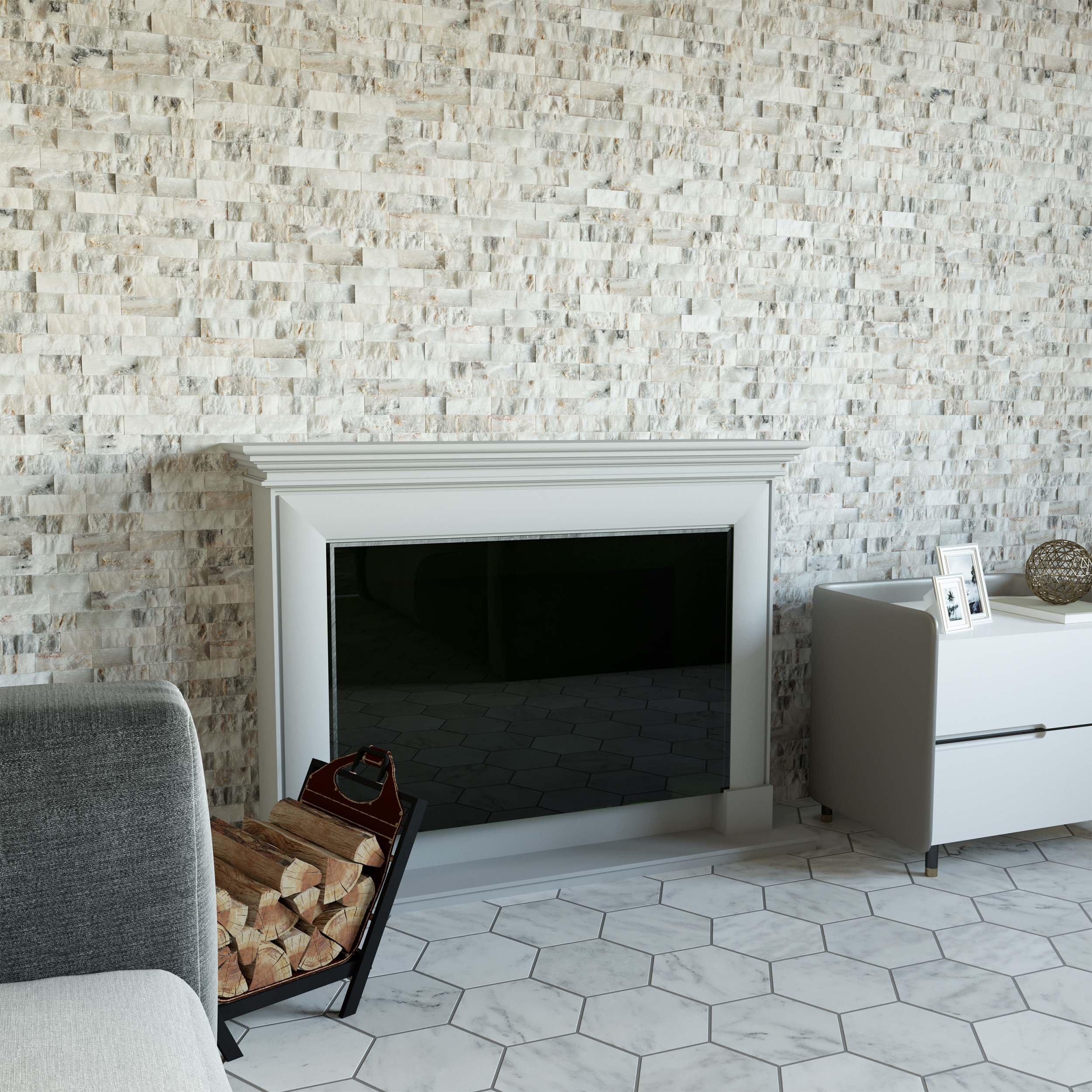 Giallo Dolomite Splitface Marble Ledger Panel