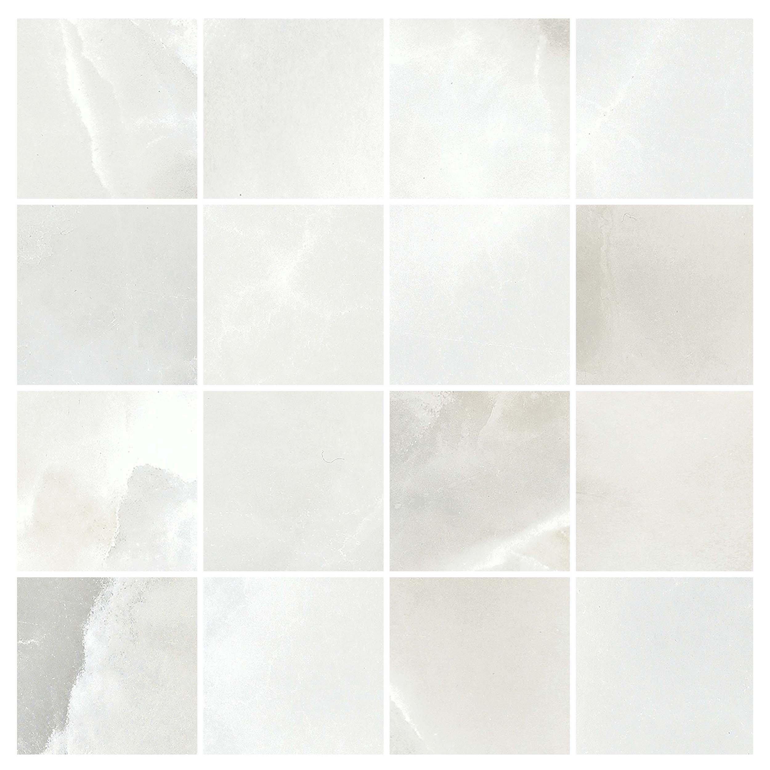 Alessia Bianca Square Polished Porcelain Mosaic