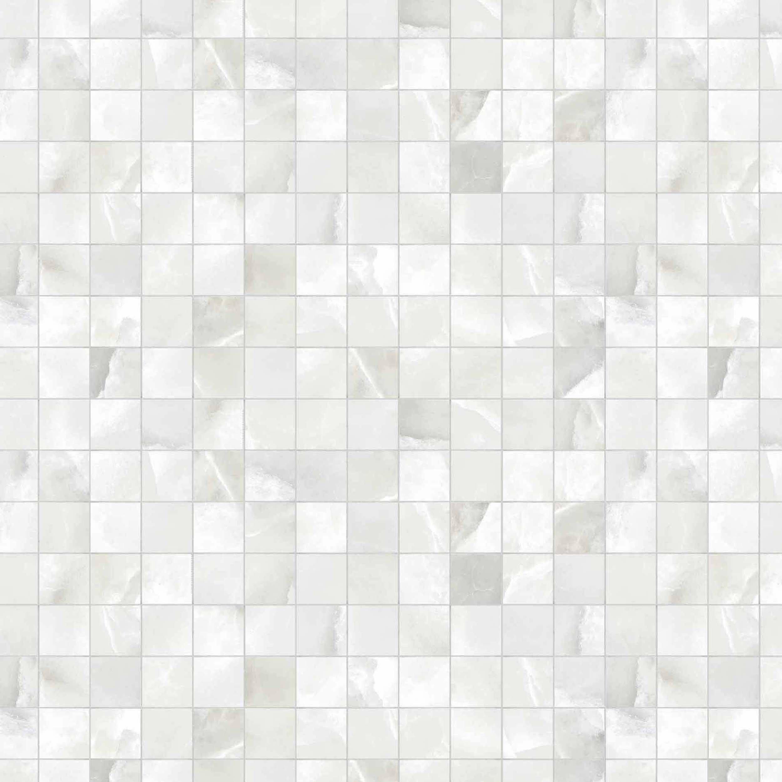 Alessia Bianca Square Polished Porcelain Mosaic