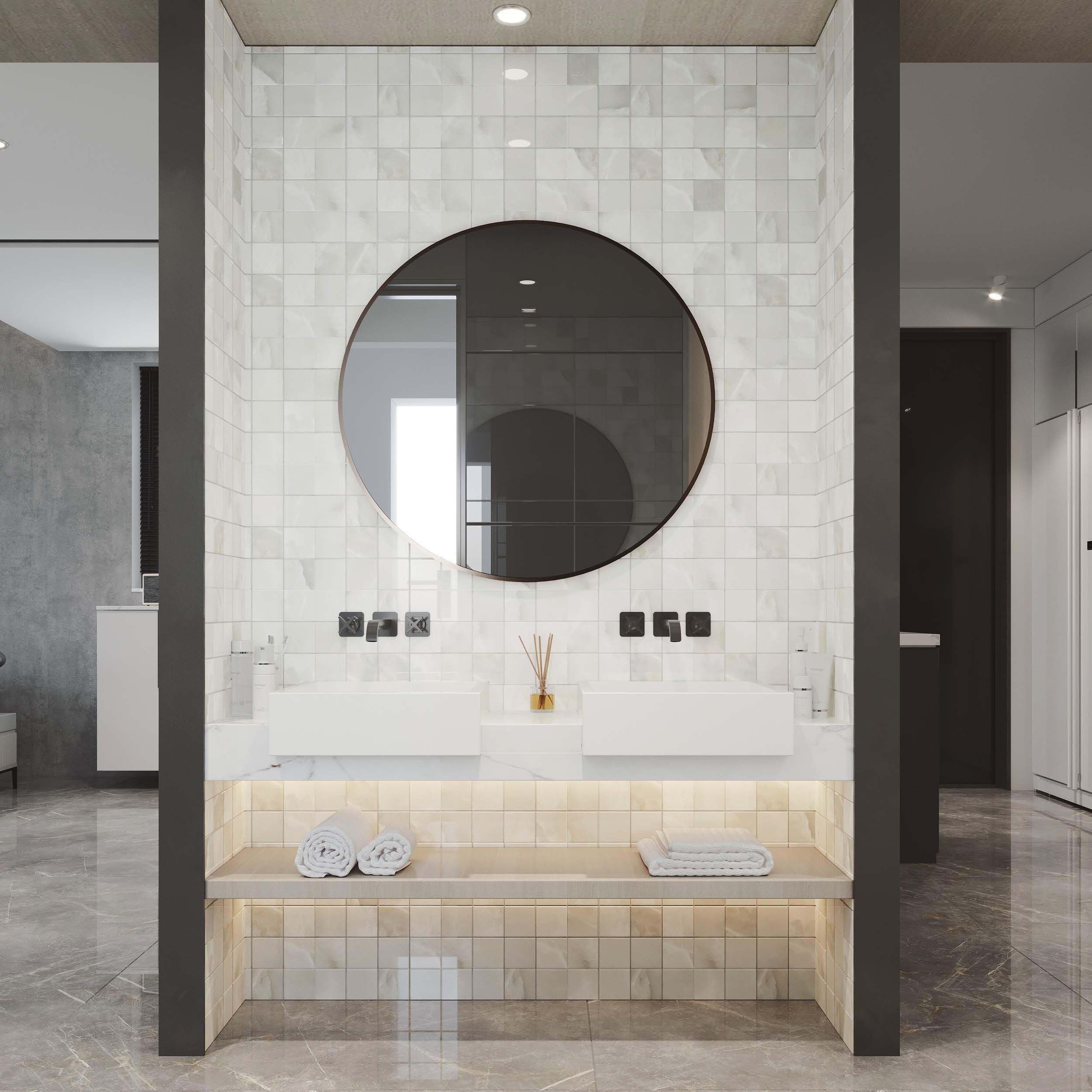 Alessia Bianca Polished Porcelain Mosaic