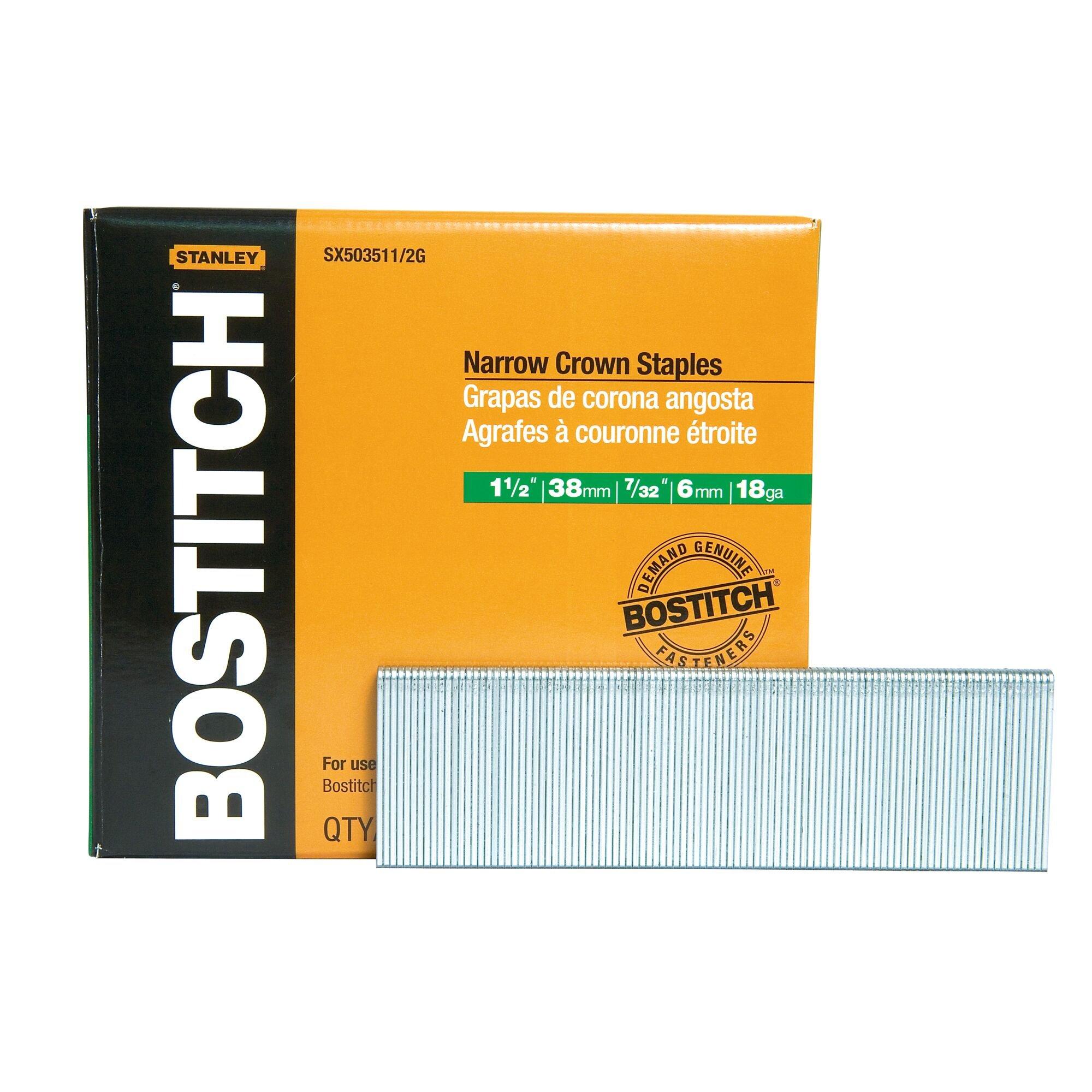 Bostitch 18 Gauge Narrow Crown Staple 1 1/2in. 3000pc.
