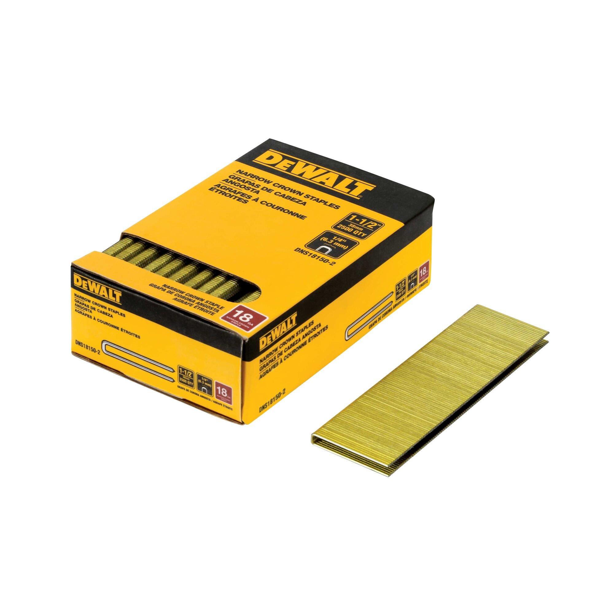 DeWalt 18 Gauge Narrow Crown Staple 1 1/2in. 2500pc.