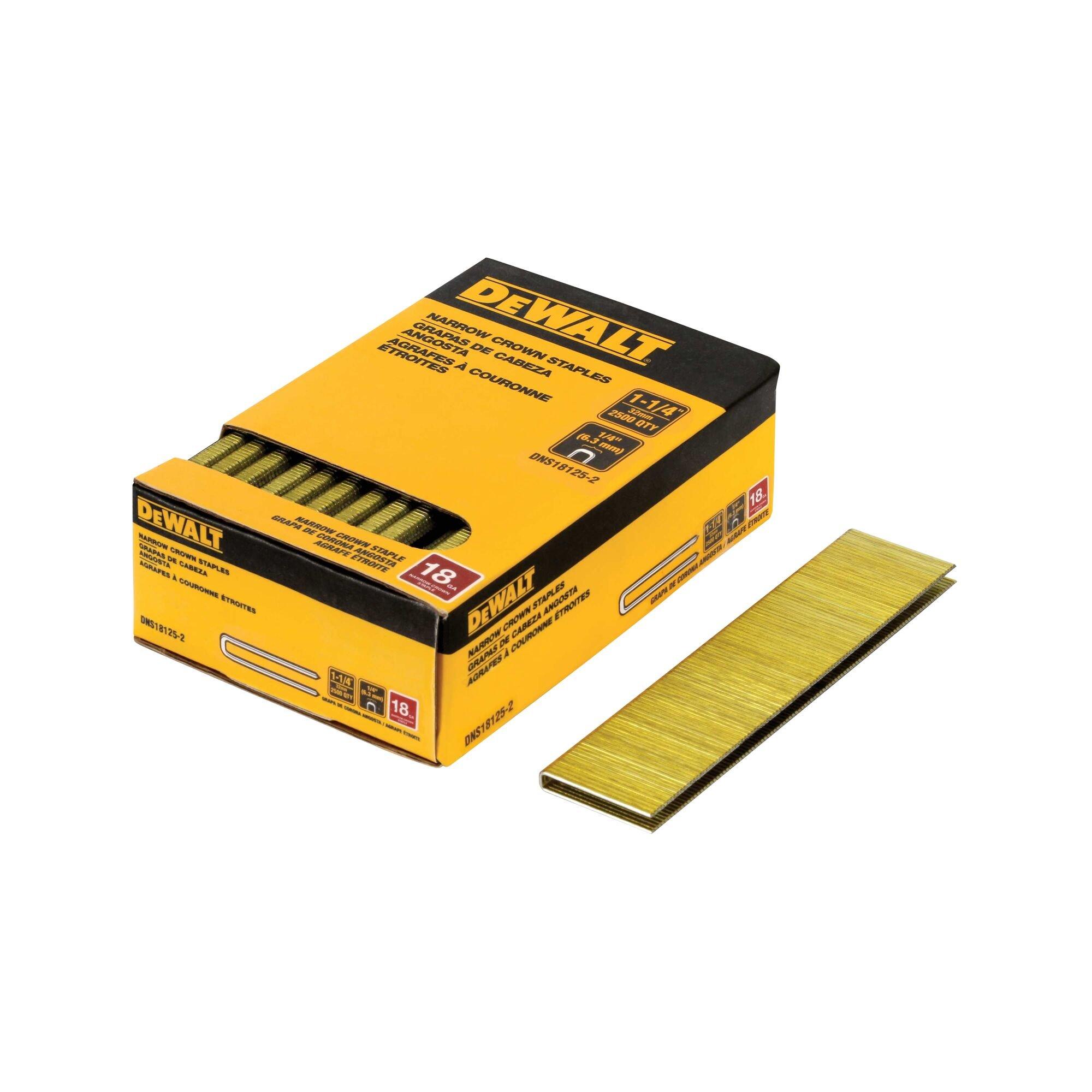 DeWalt 18 Gauge Narrow Crown Staple 1 1/4in. 2500pc.