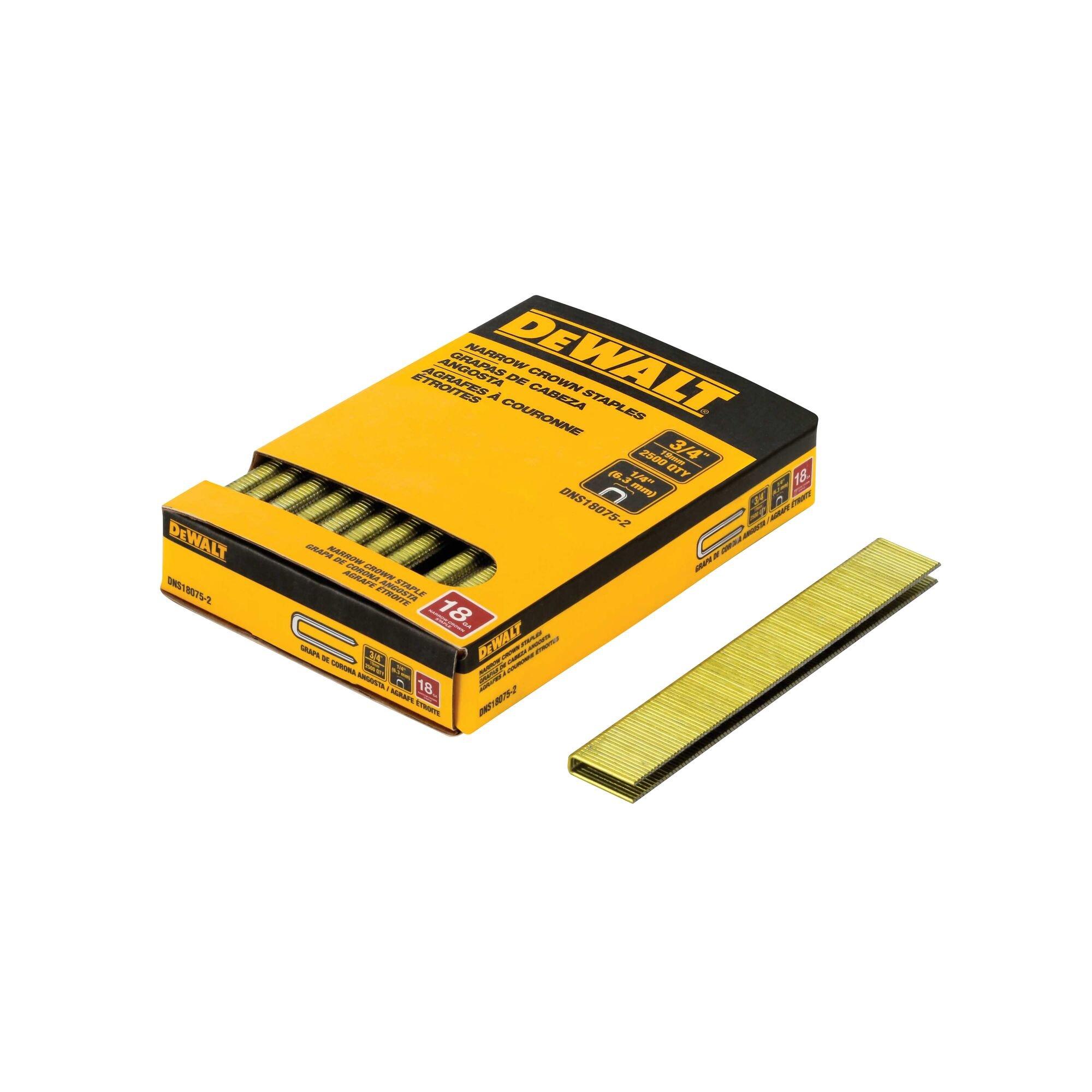 DeWalt 18 Gauge Narrow Crown Staple 3/4in. 2500pc.