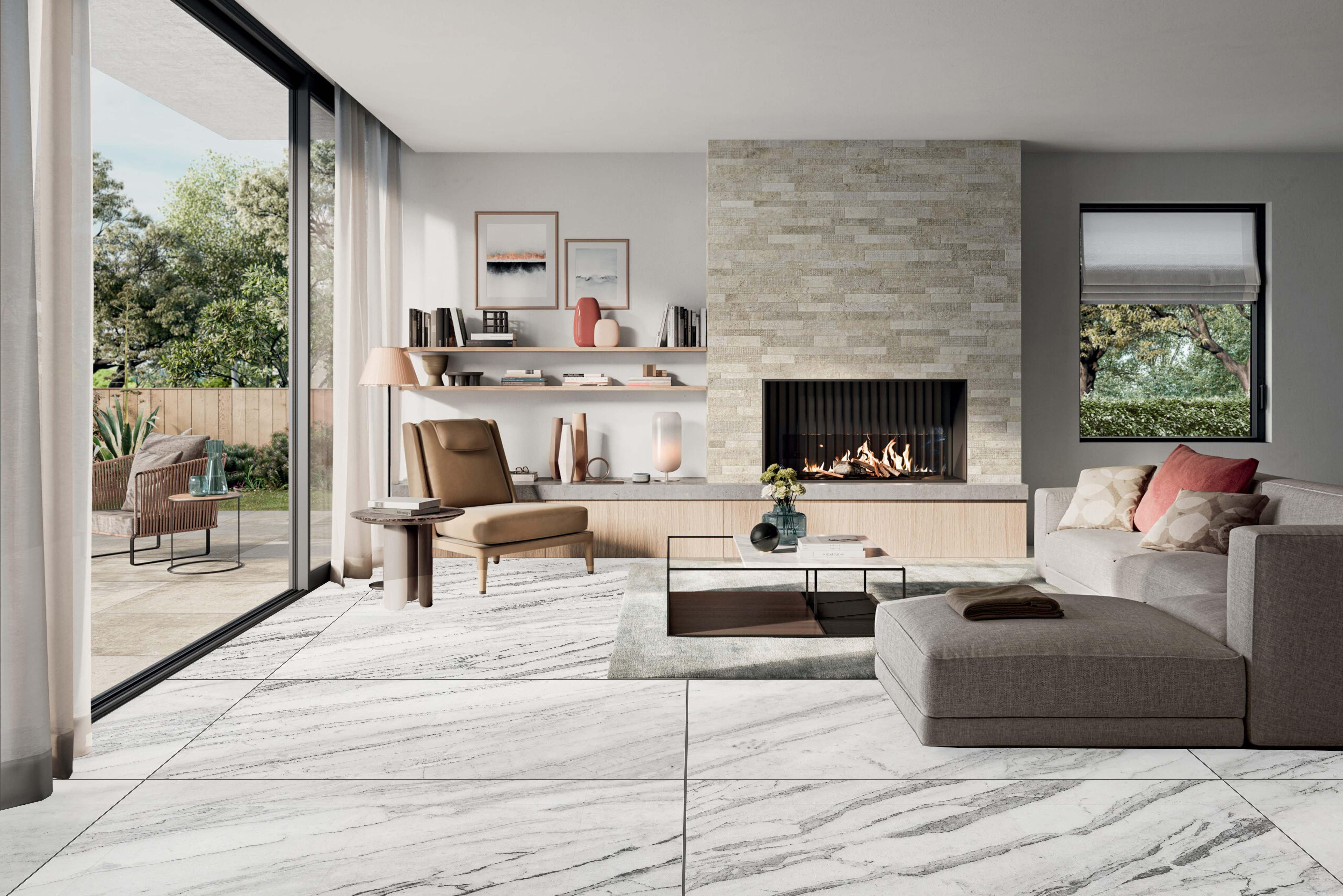 Moon River Honed Marble Tile