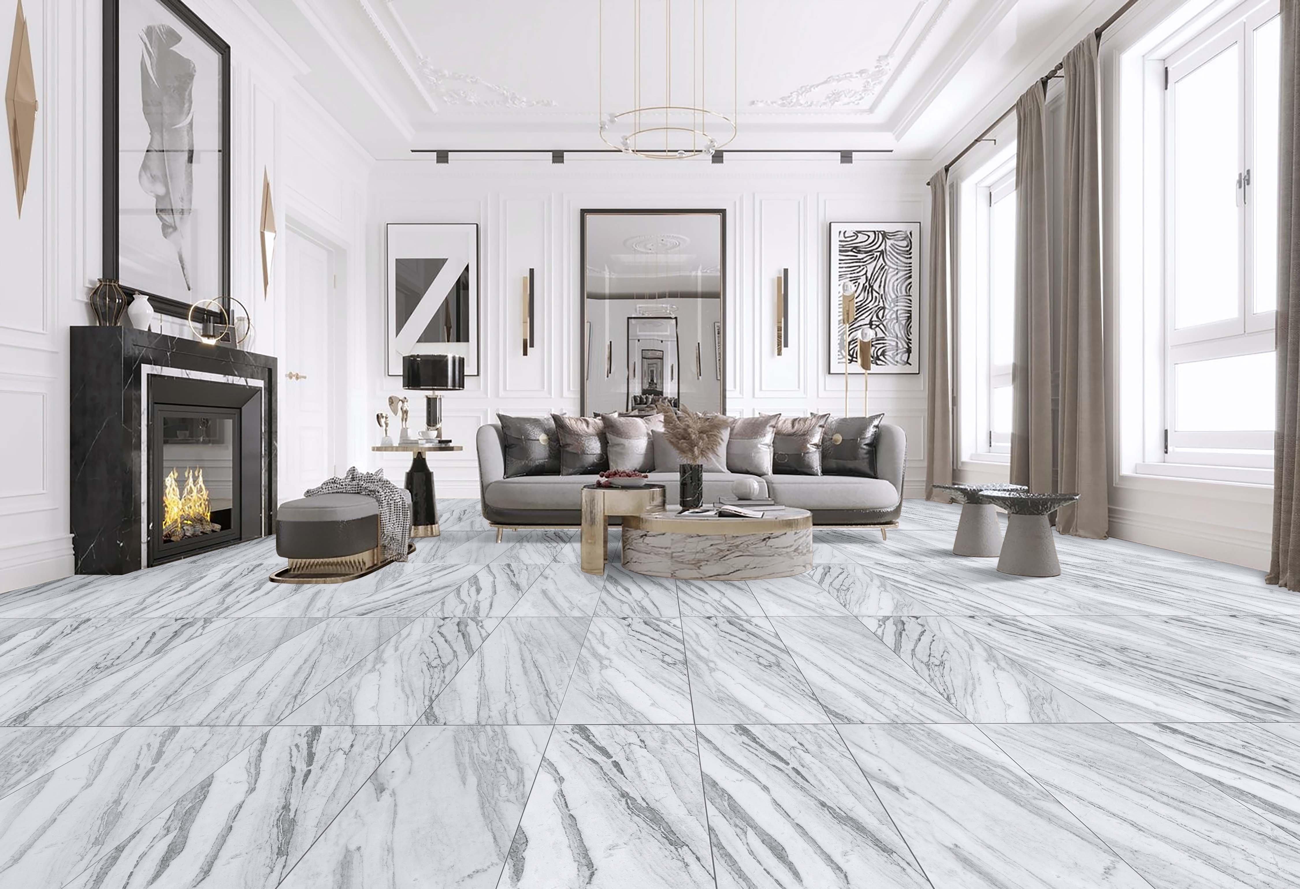Moon River Honed Marble Tile