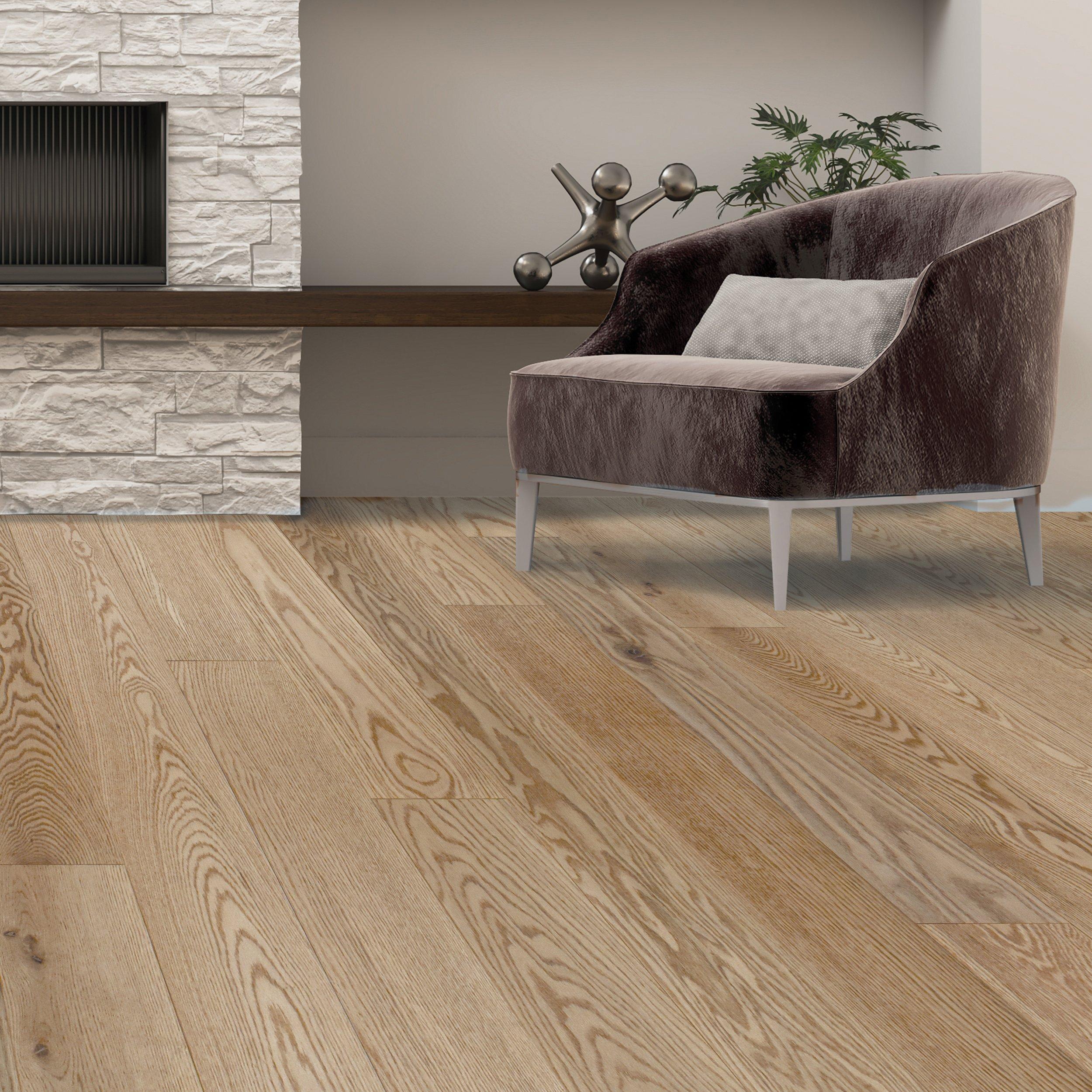 Clayton Red Oak Wire-Brushed Solid Hardwood