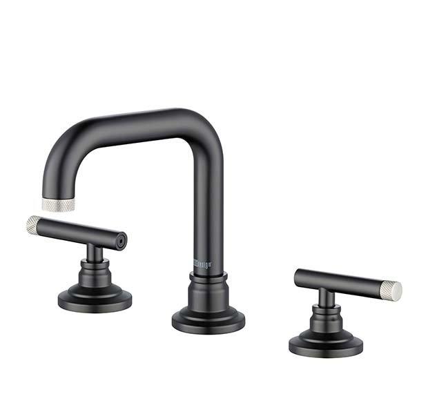 Duke 8 in. Widespread Brushed Nickel and Matte Black Bath Faucet