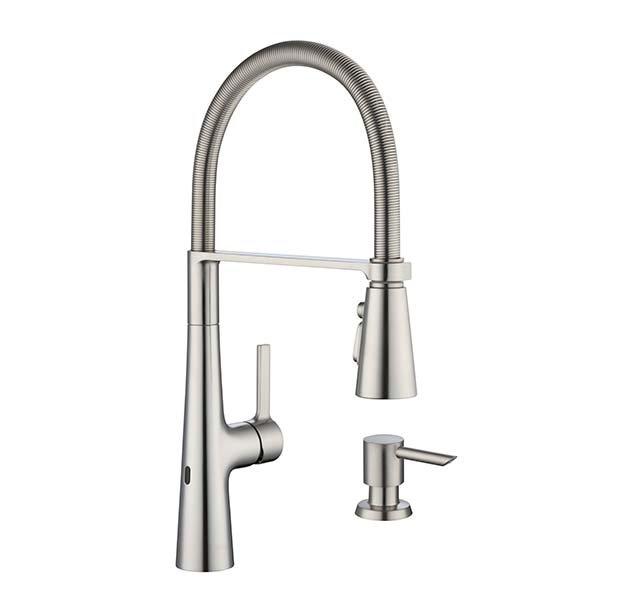 Leo Tight Spring Brushed Nickel Kitchen Faucet