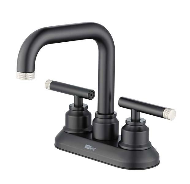 Duke 4 in. Center Set Brushed Nickel and Matte Black Bath Faucet