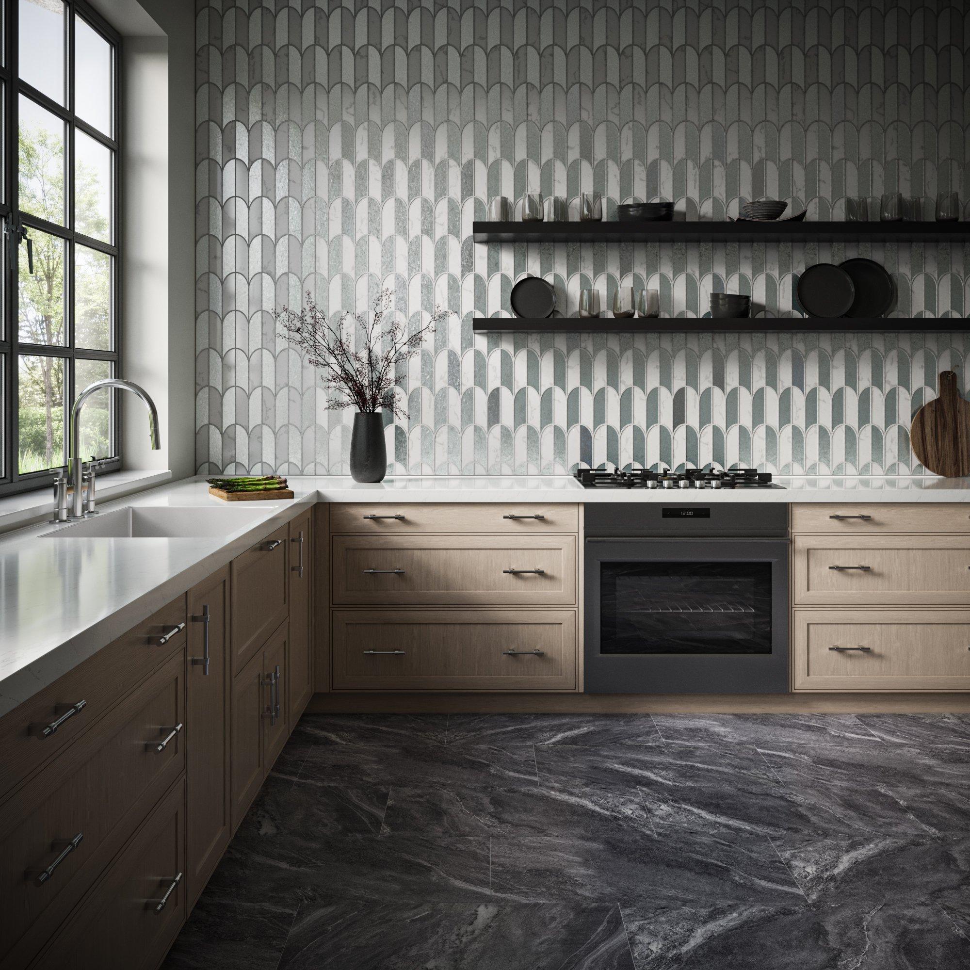 Pantheon Statuario Mirror Waterjet Marble Mosaic