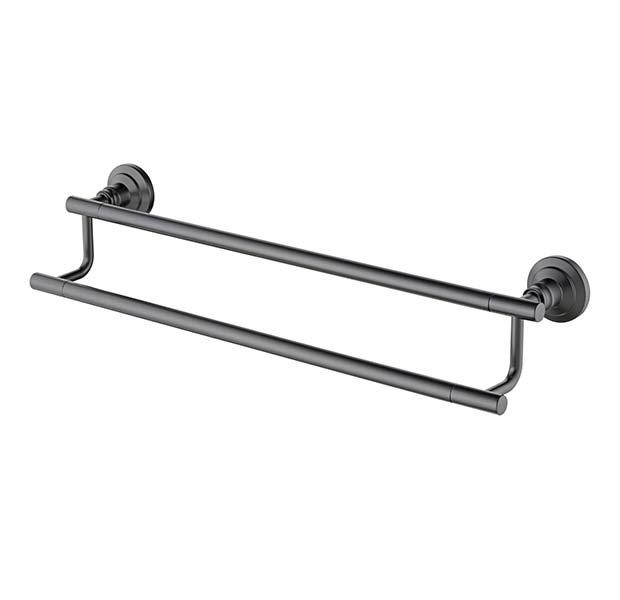 Jolie Matte Black 18 in. Double Towel Bar