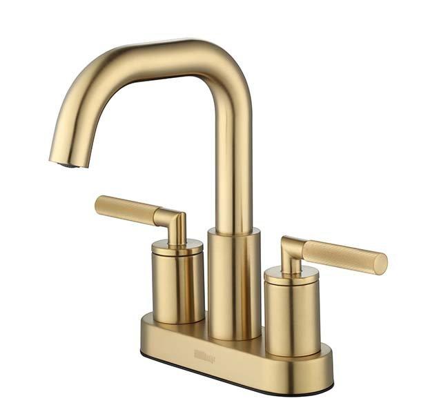 Lizzie 4 in. Center Set Brushed Gold Bath Faucet