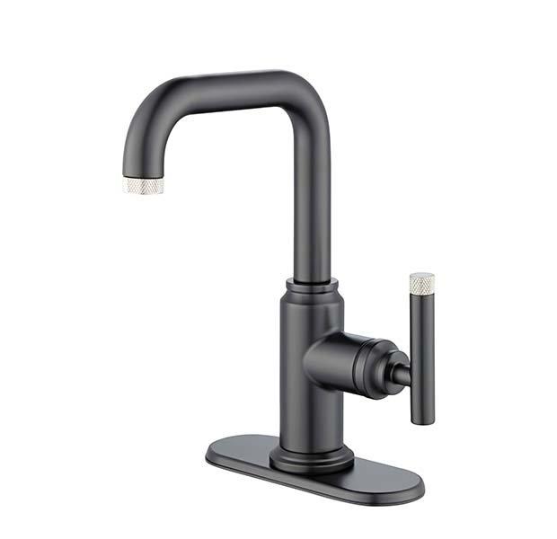 Duke Single Handle Brushed Nickel and Matte Black Bath Faucet