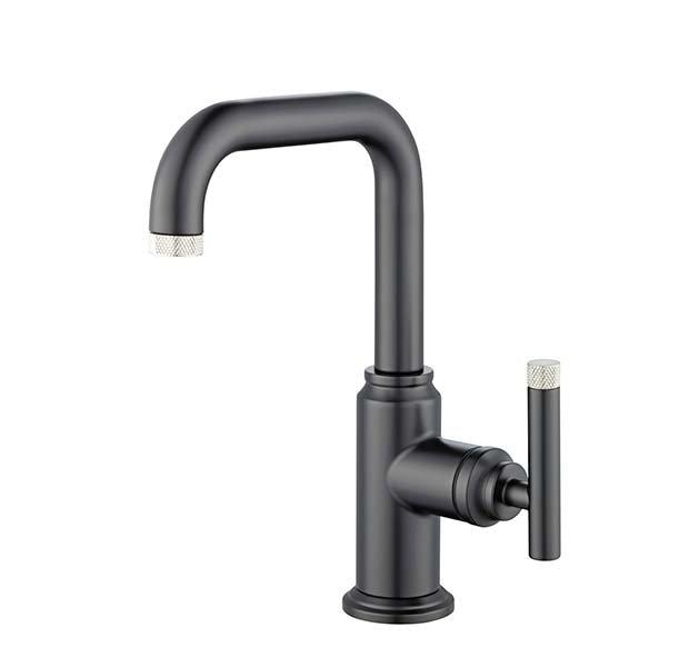 Duke Single Handle Brushed Nickel and Matte Black Bath Faucet