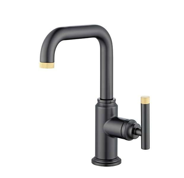 Duke Single Handle Brushed Gold and Matte Black Bath Faucet