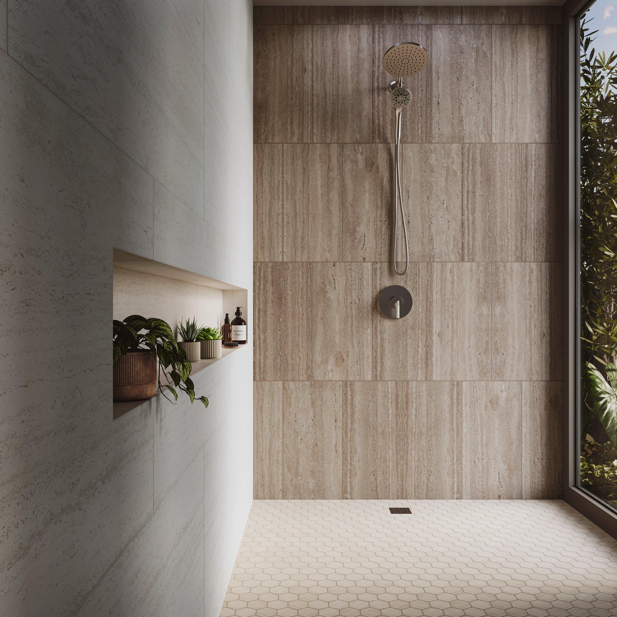 Lizzie Brushed Nickel Tub and Shower Combination