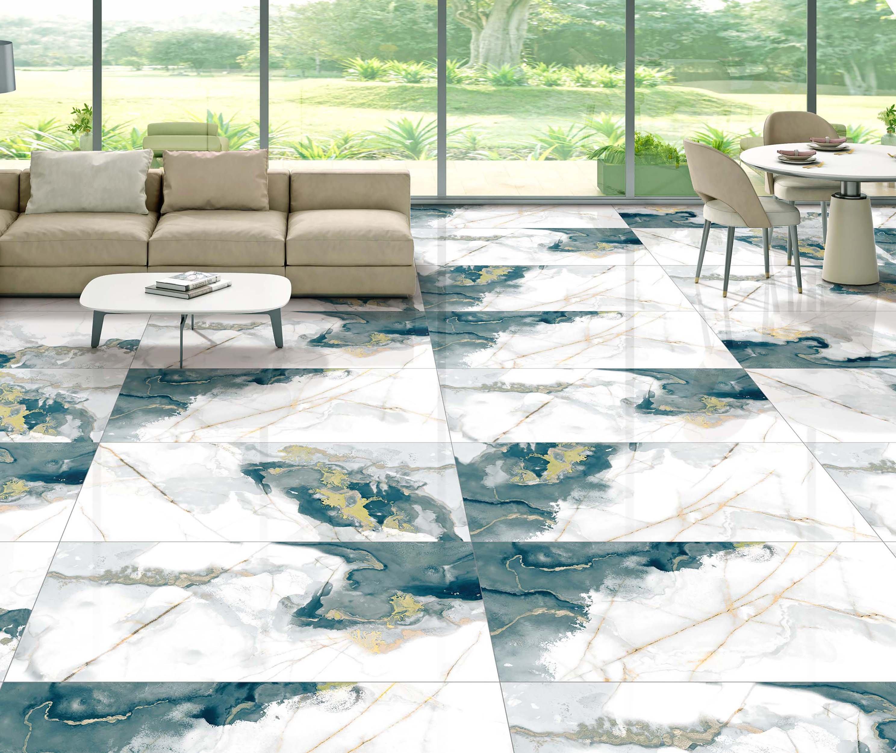 Faena Aqua Polished Porcelain Tile
