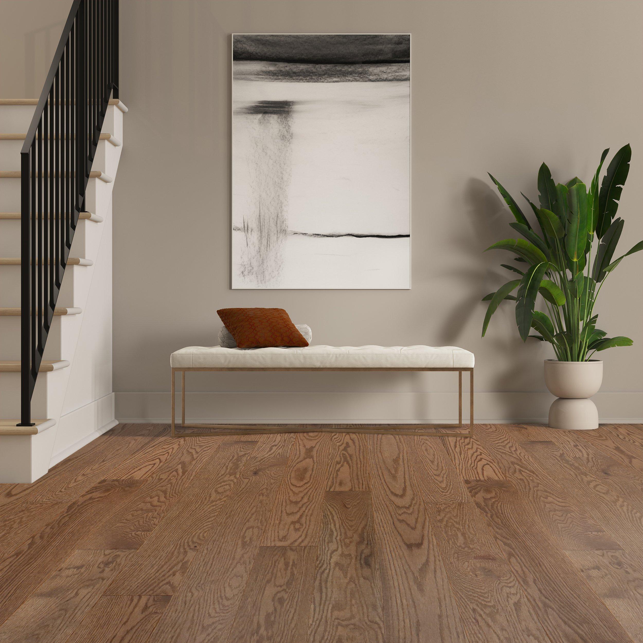 Fawn Red Oak Distressed Solid Hardwood