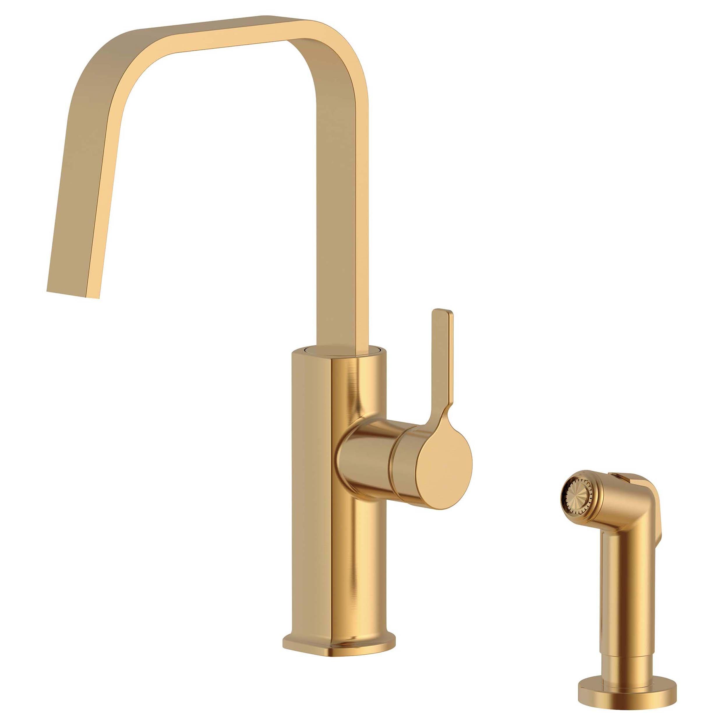 Alana Brushed Gold Ribbon Spout Kitchen Faucet