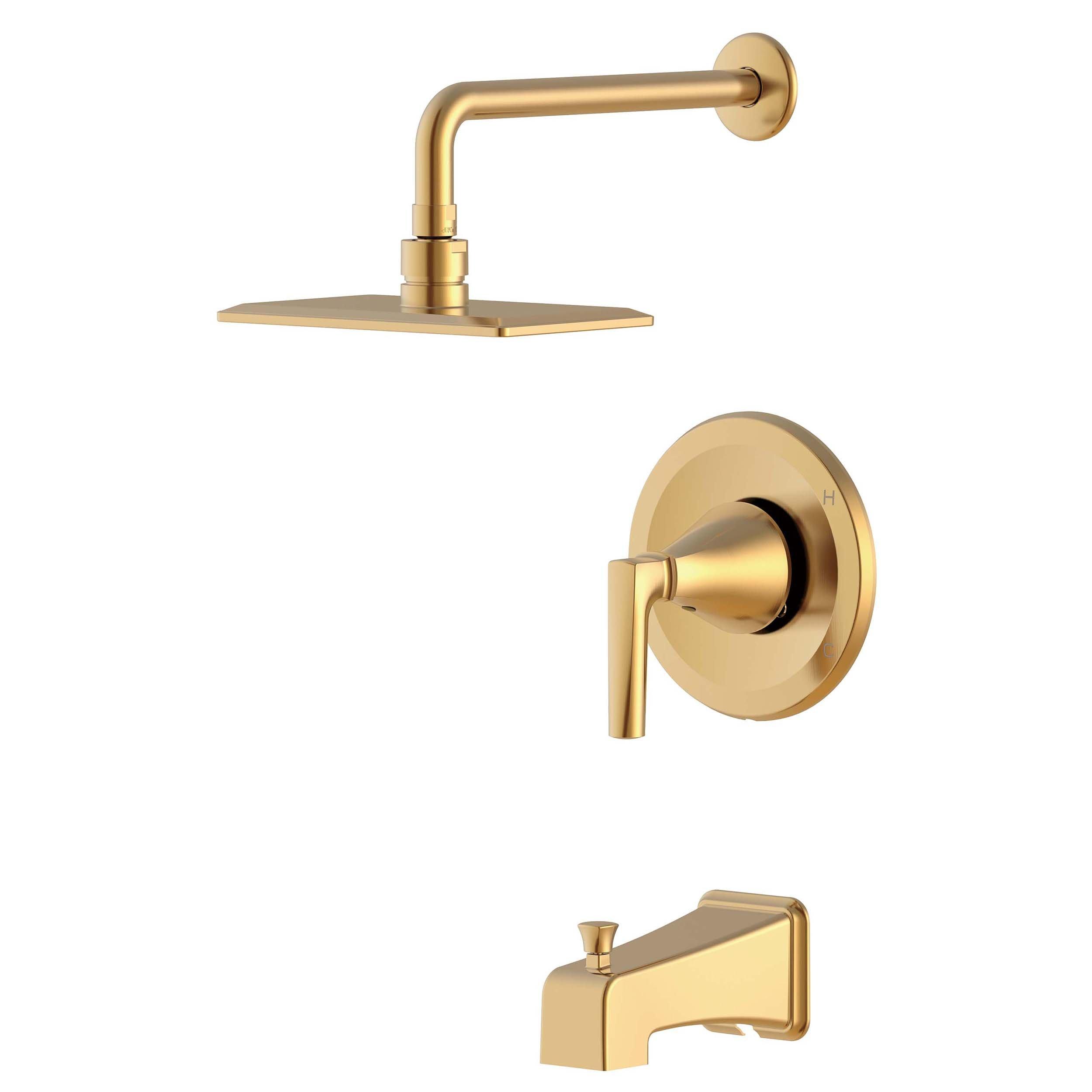 Harper Brushed Gold Tub and Shower Combination