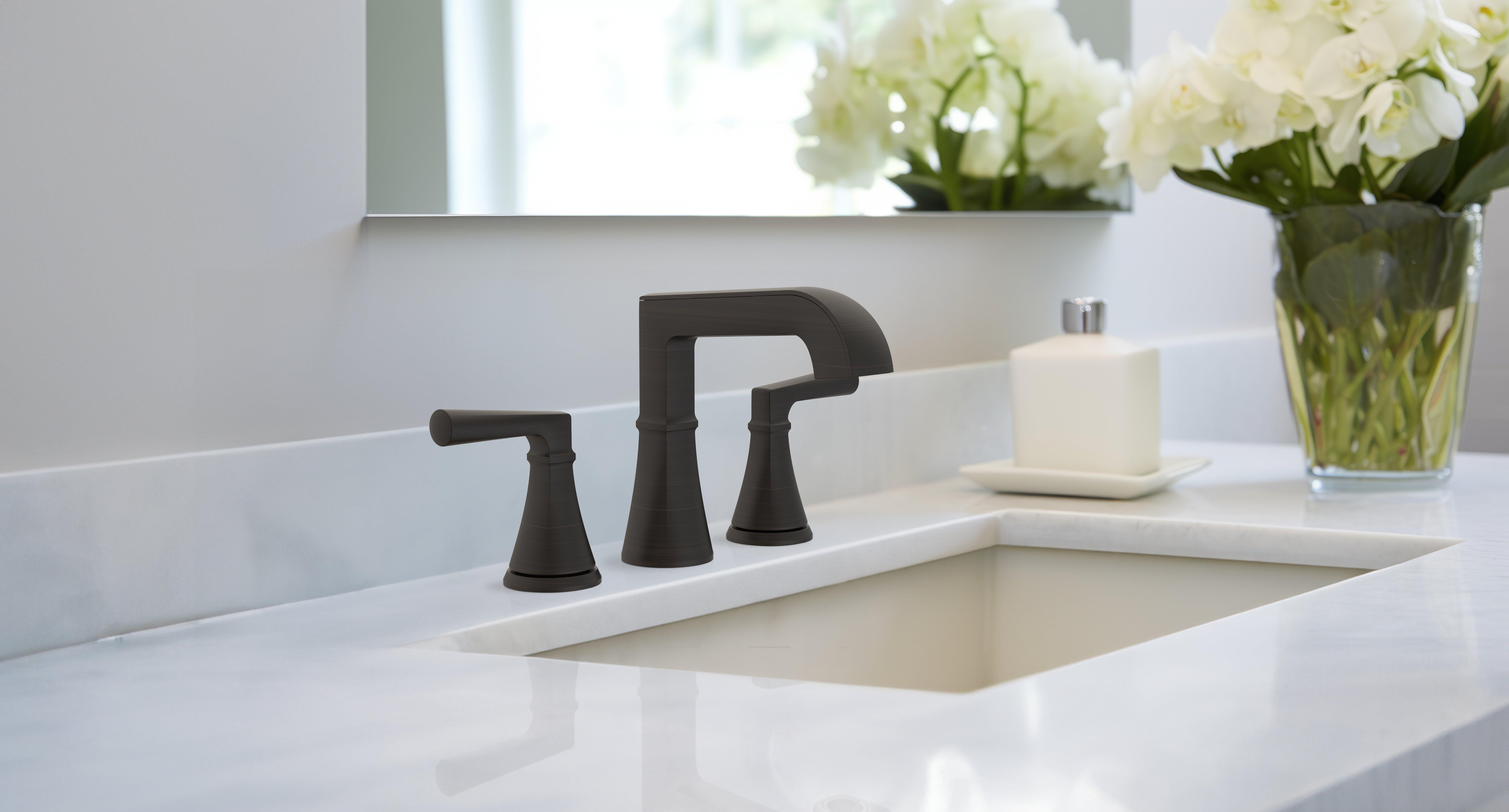 Harper 8 in Widespread Oil Rubbed Bronze Bath Faucet