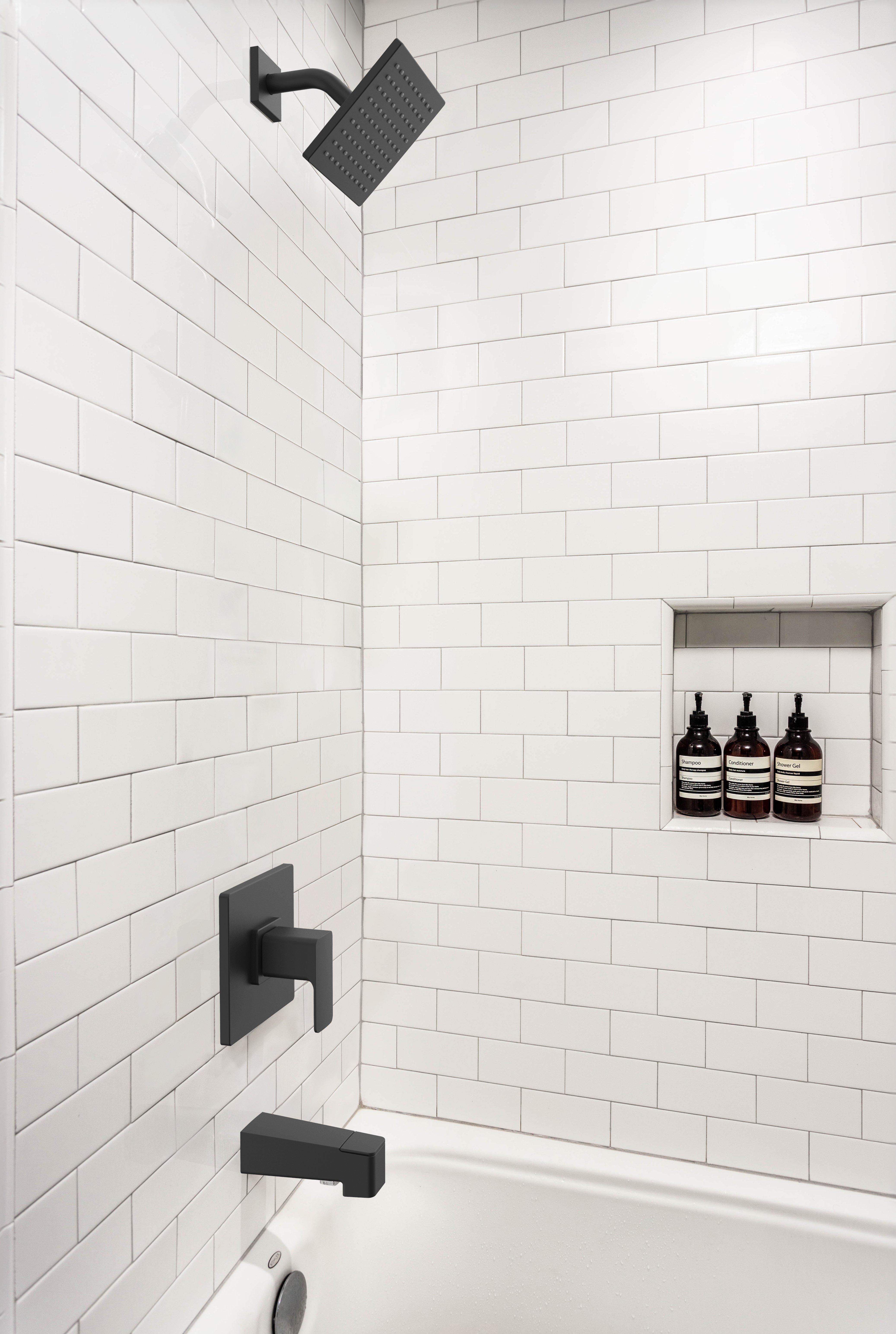 Royce Matte Black Tub and Shower Combination