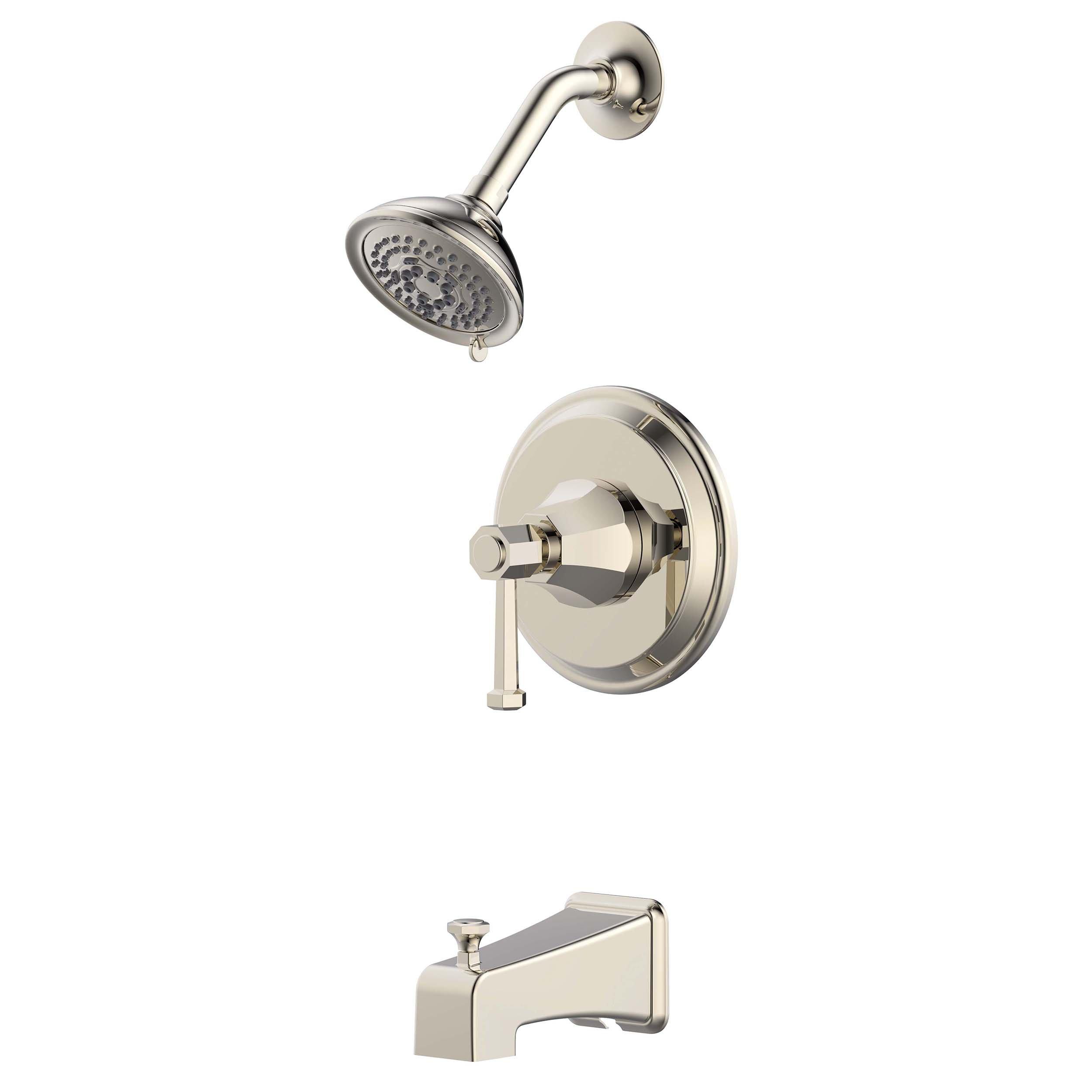 Fleur Polished Nickel Tub and Shower Combination