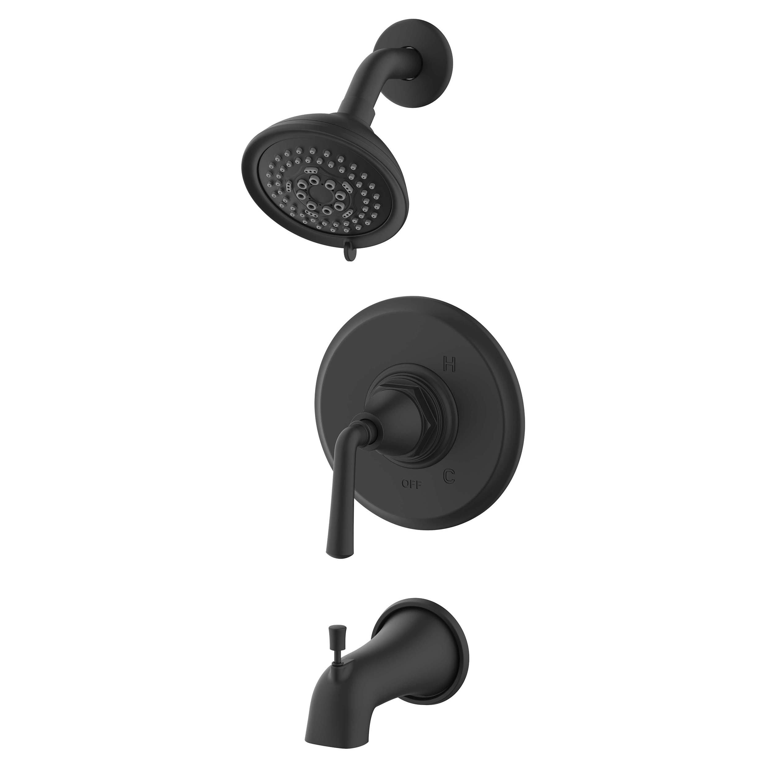 Tano Matte Black Tub and Shower Combination