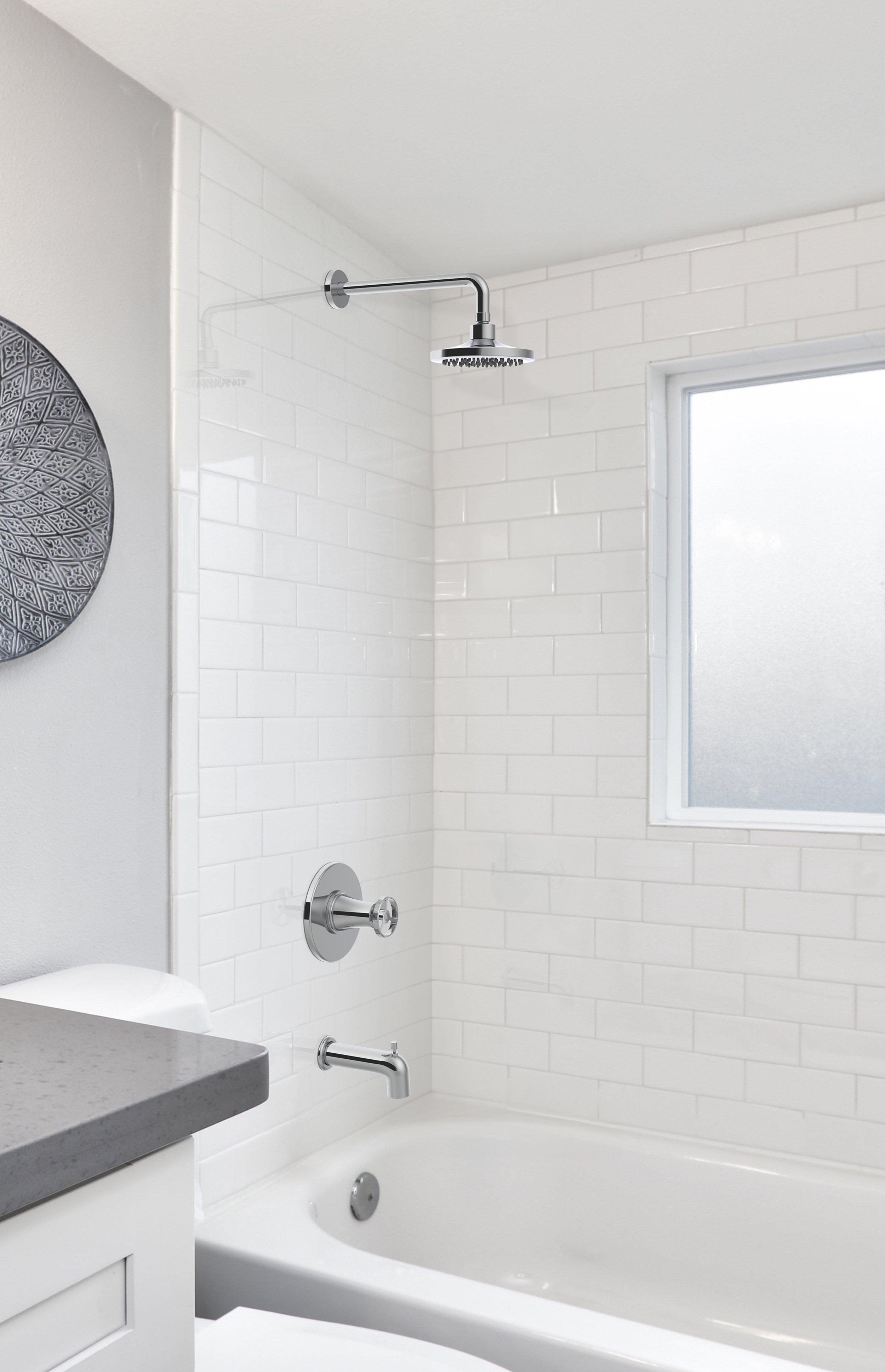 Abbey Chrome Tub and Shower Combination