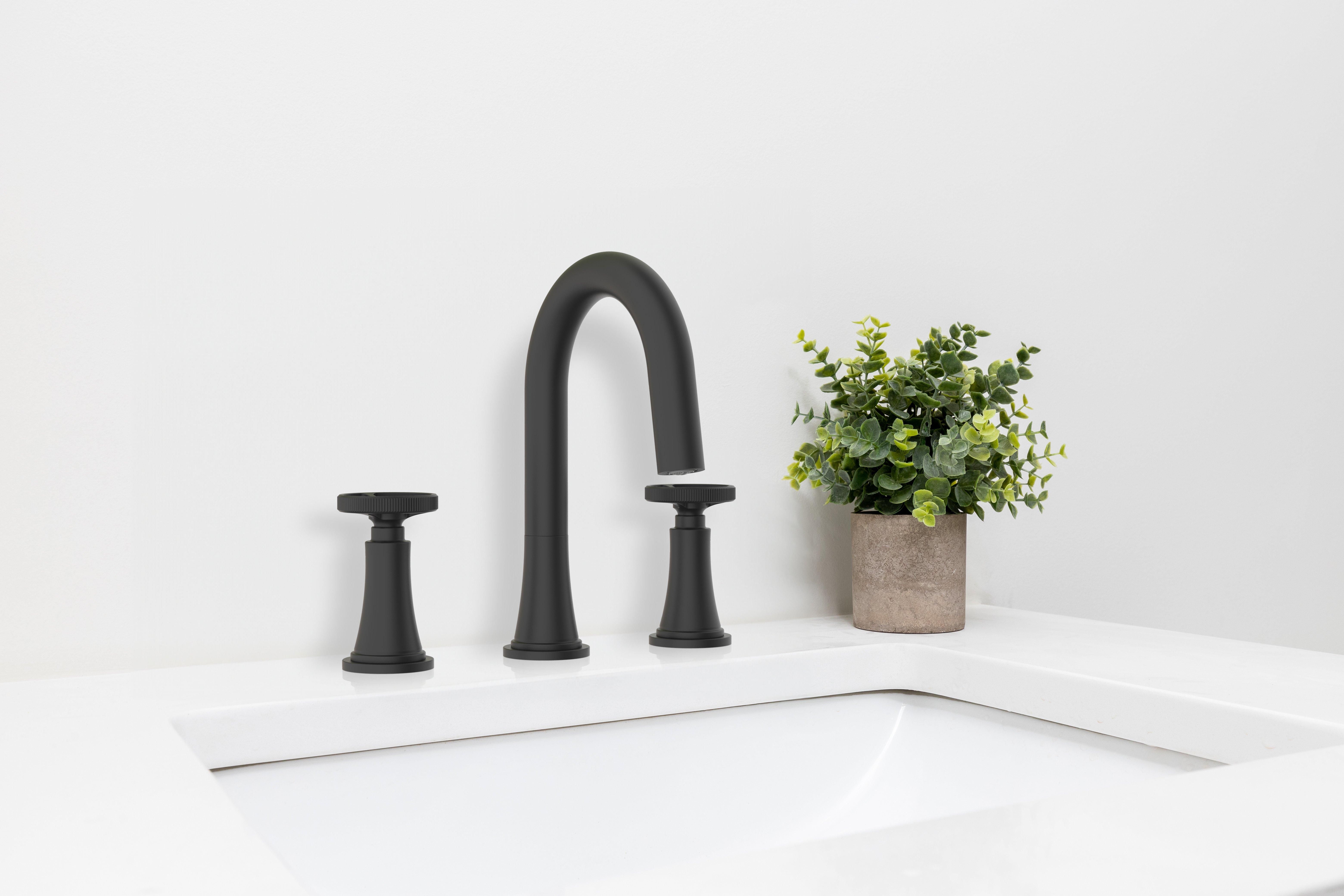 Abbey 8 in. Widespread Matte Black Bath Faucet