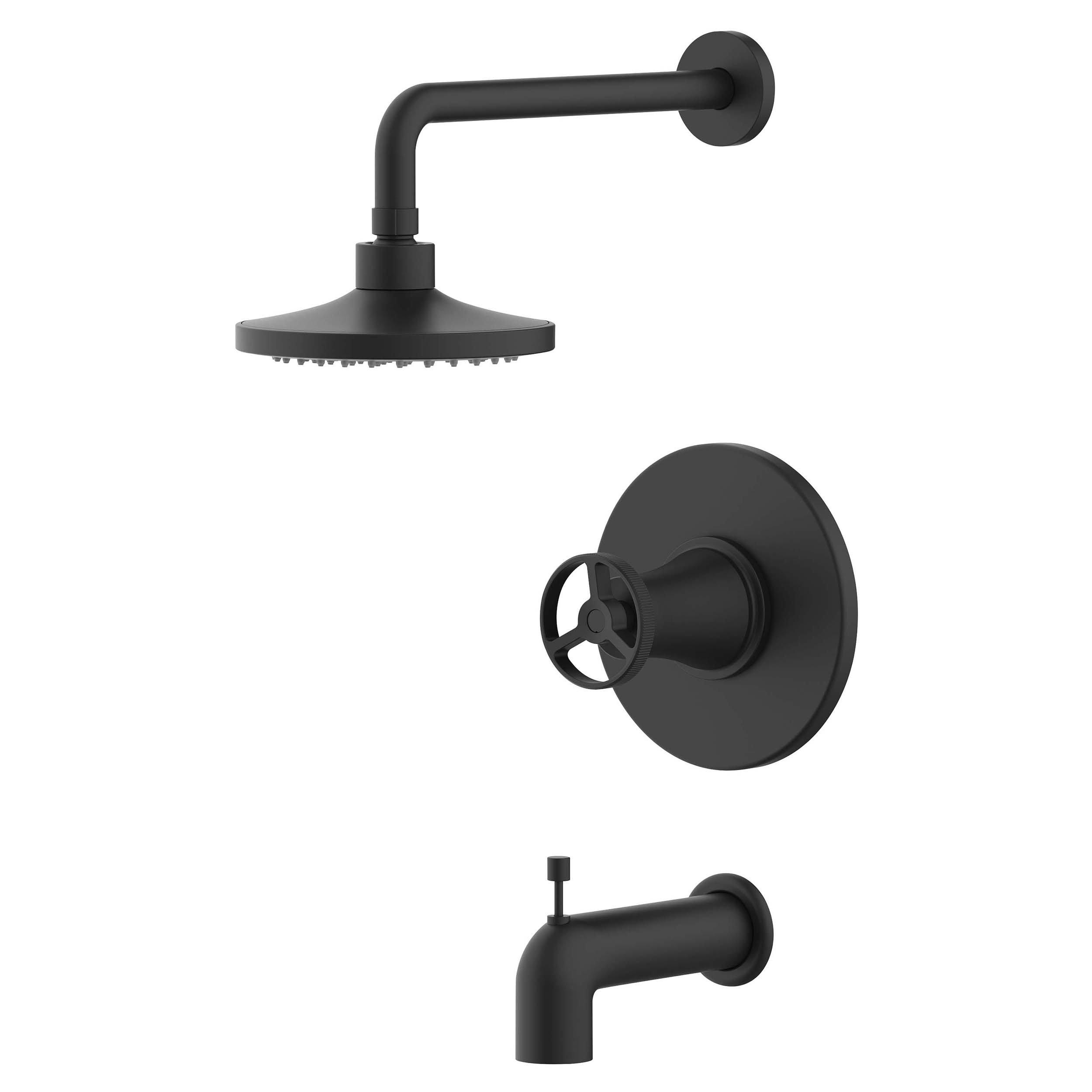 Abbey Matte Black Tub and Shower Combination