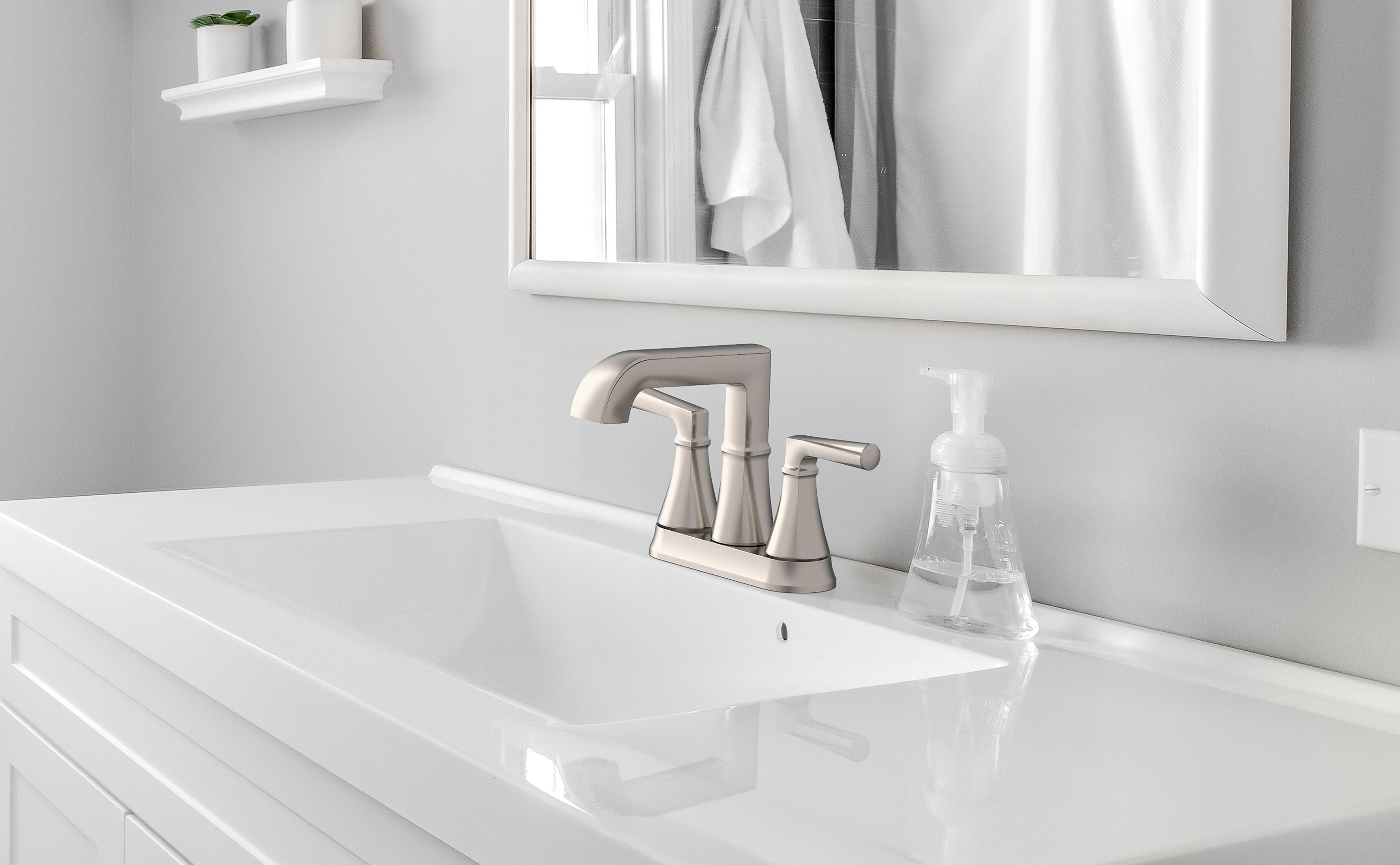 Harper 4 in. Center Set Brushed Nickel Bath Faucet