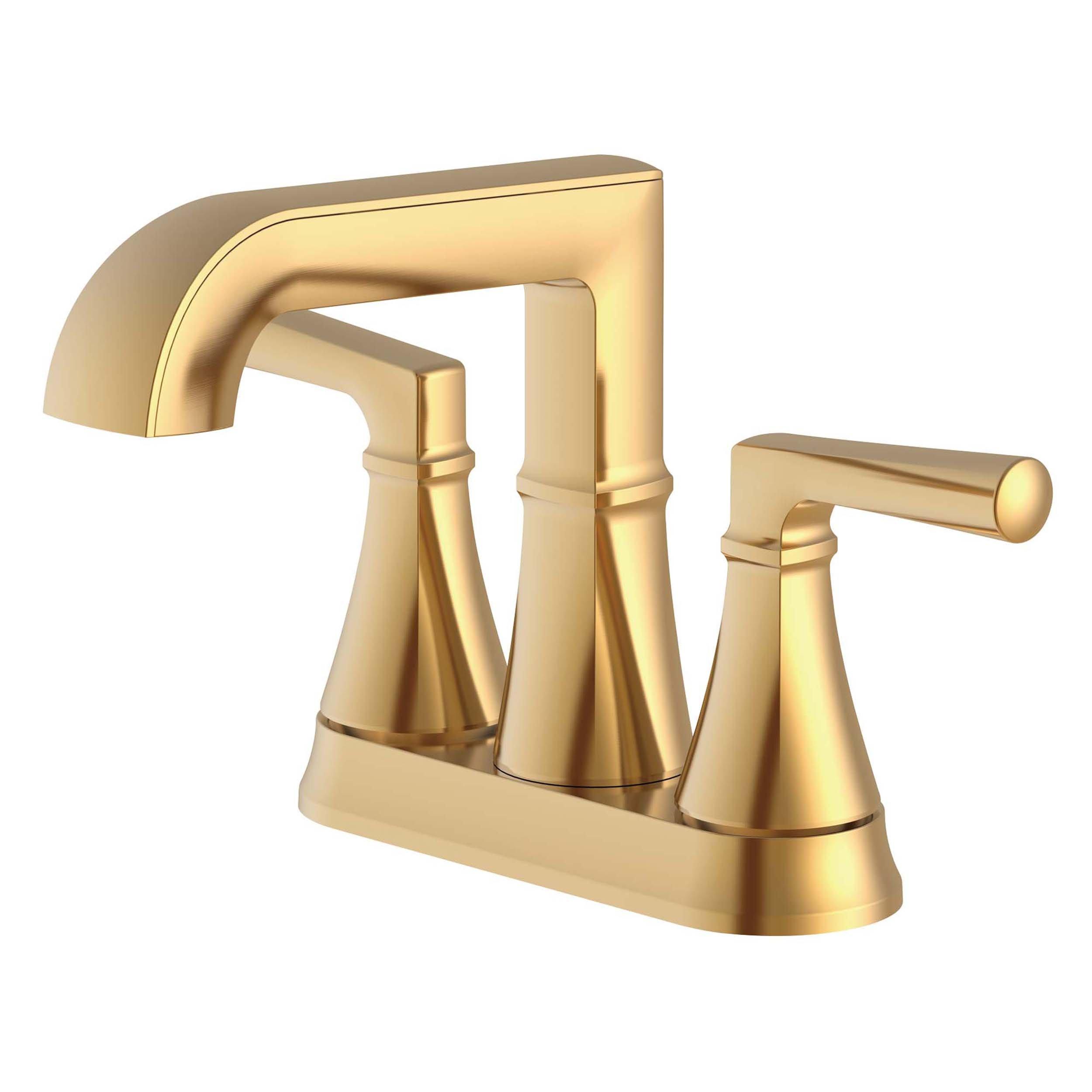 Harper 4 in. Center Set Brushed Gold Bath Faucet