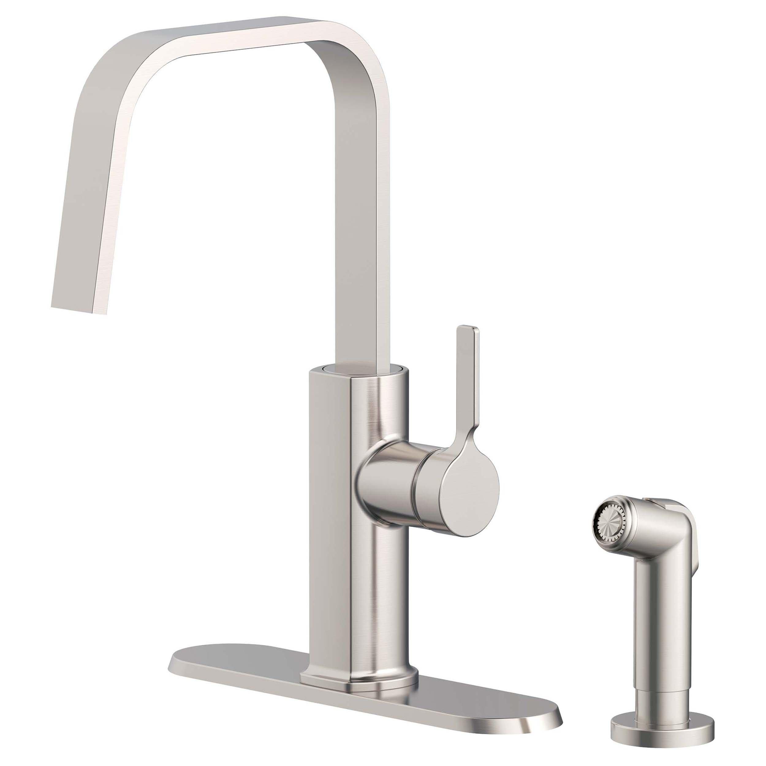 Alana Brushed Nickel Ribbon Spout Kitchen Faucet