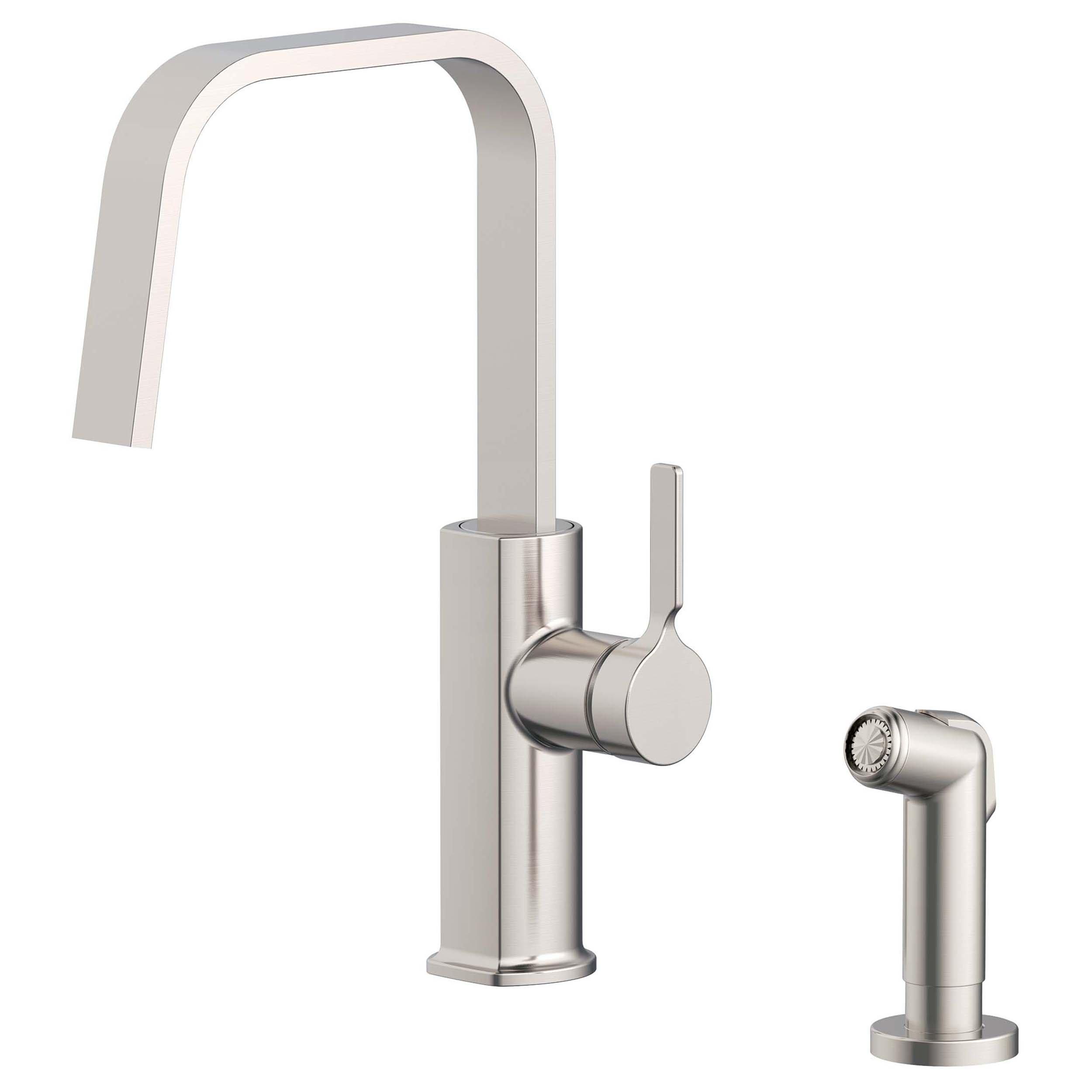 Alana Brushed Nickel Ribbon Spout Kitchen Faucet