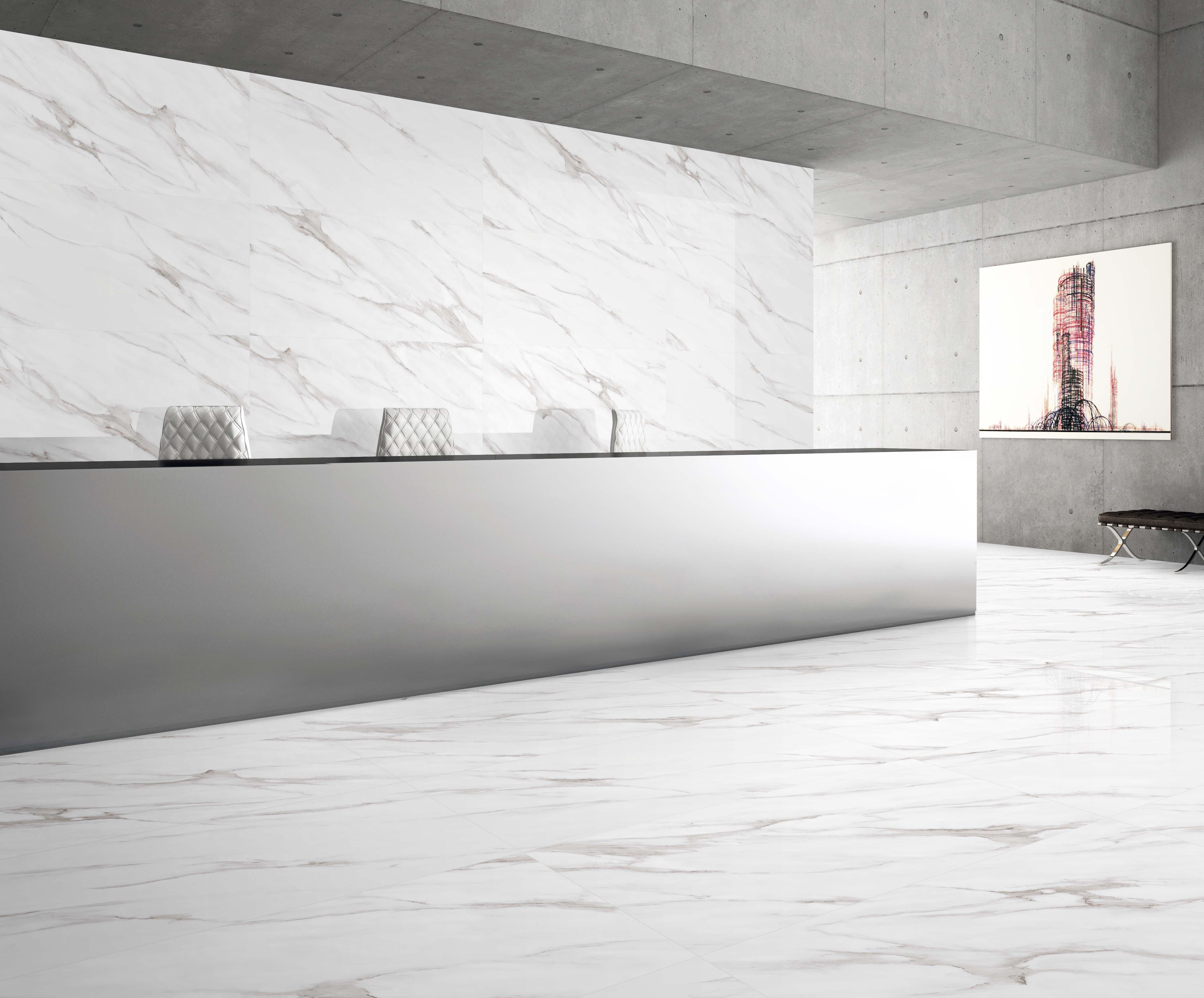 Alto Bianco Polished Porcelain Tile | Floor and Decor