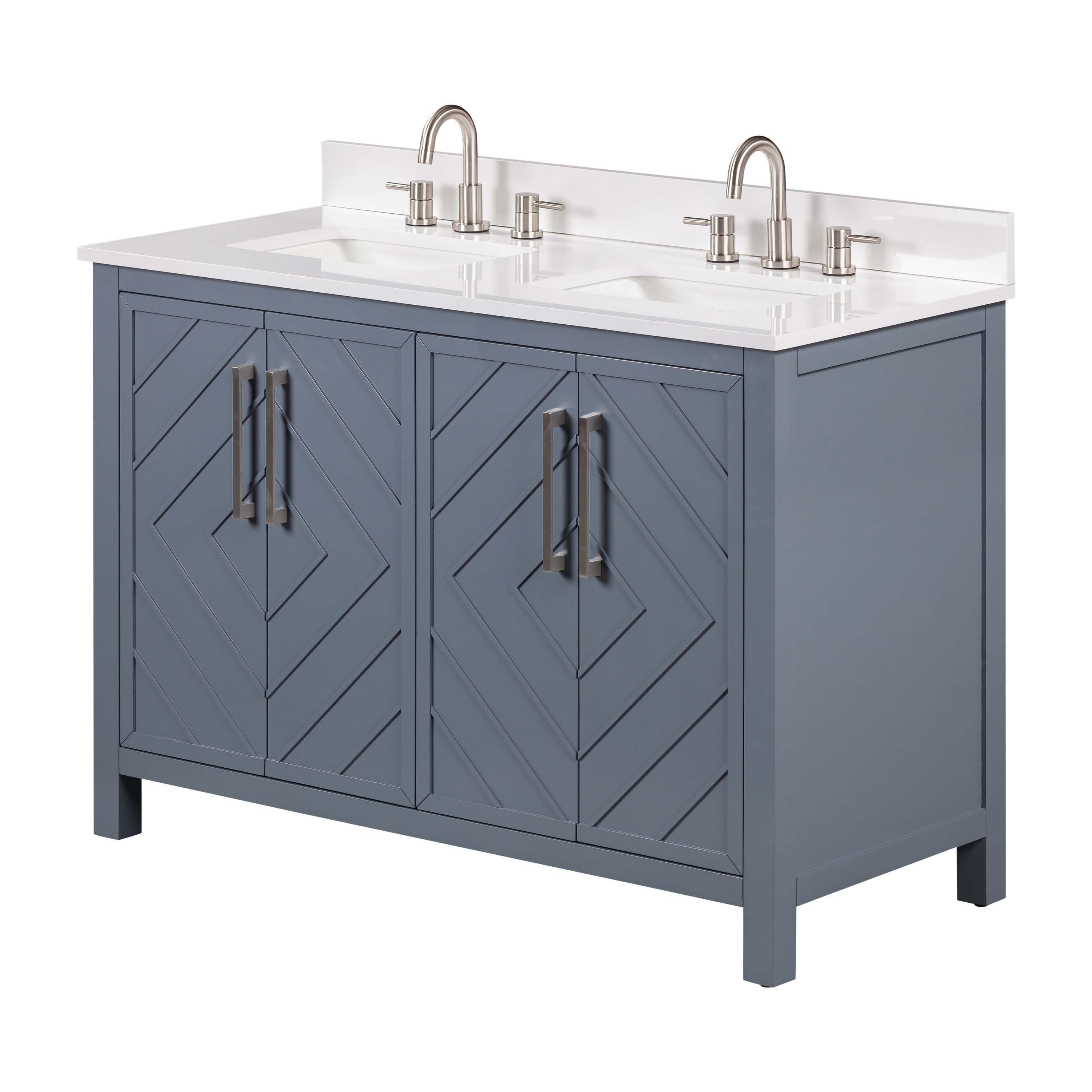 Bryce 73 in. Blue Vanity with Engineered Stone Top