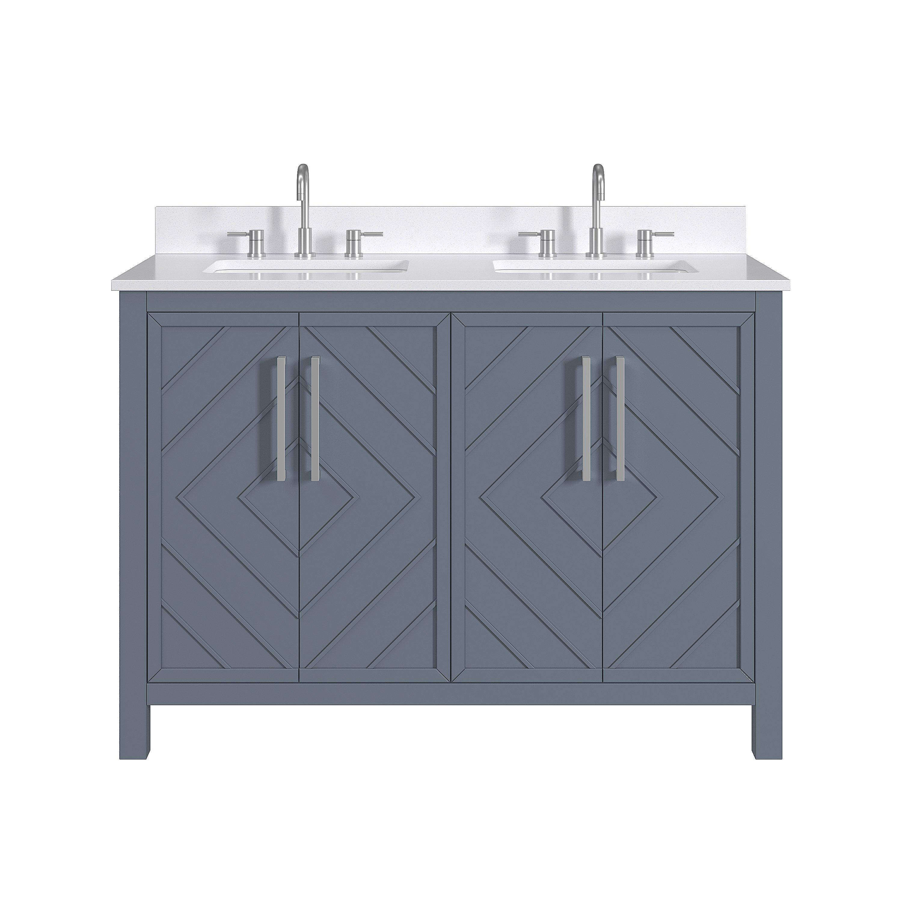 Bryce 73 in. Blue Vanity with Engineered Stone Top