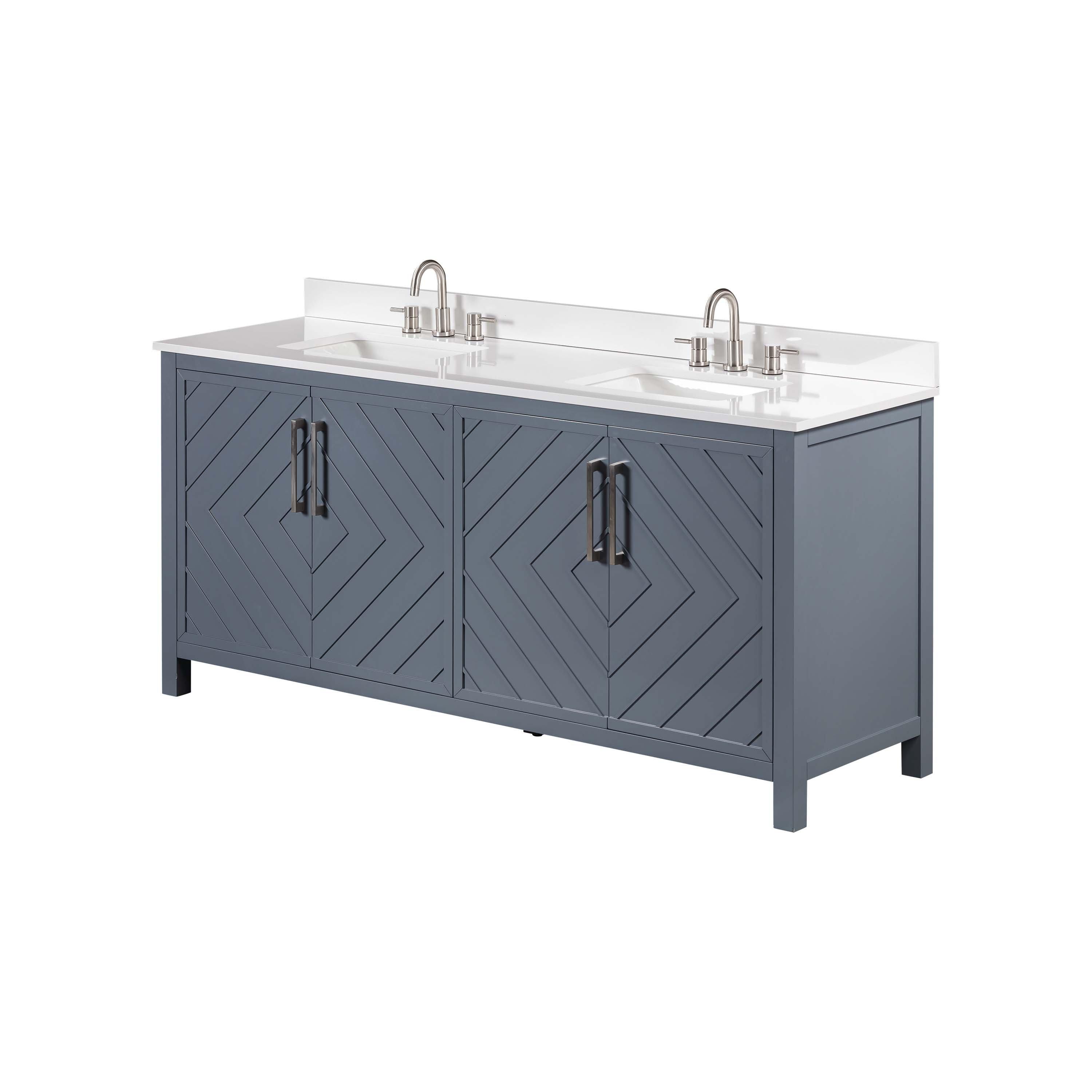 Bryce 73 in. Blue Vanity with Engineered Stone Top