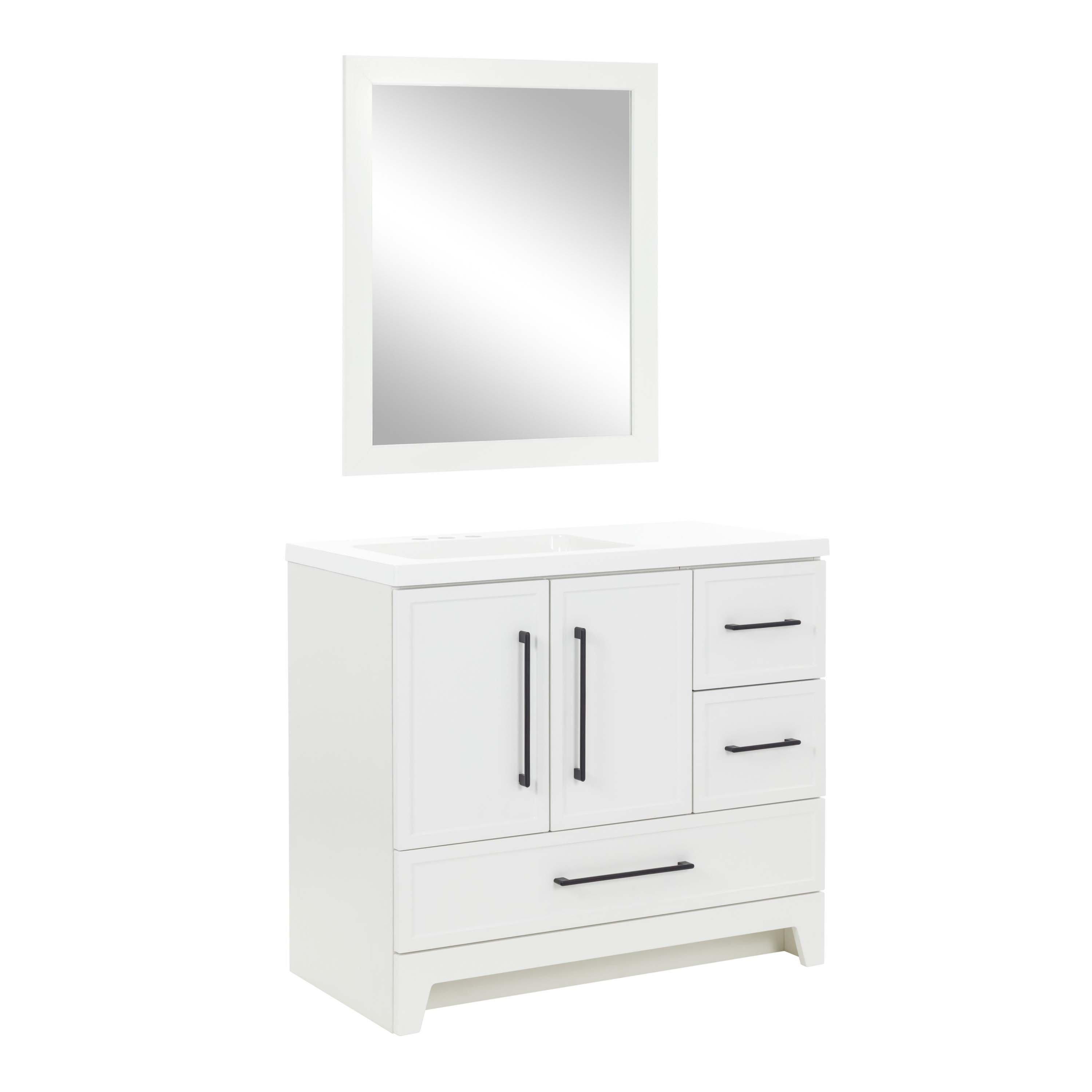 Eli Vanity with Marble Top and Mirror